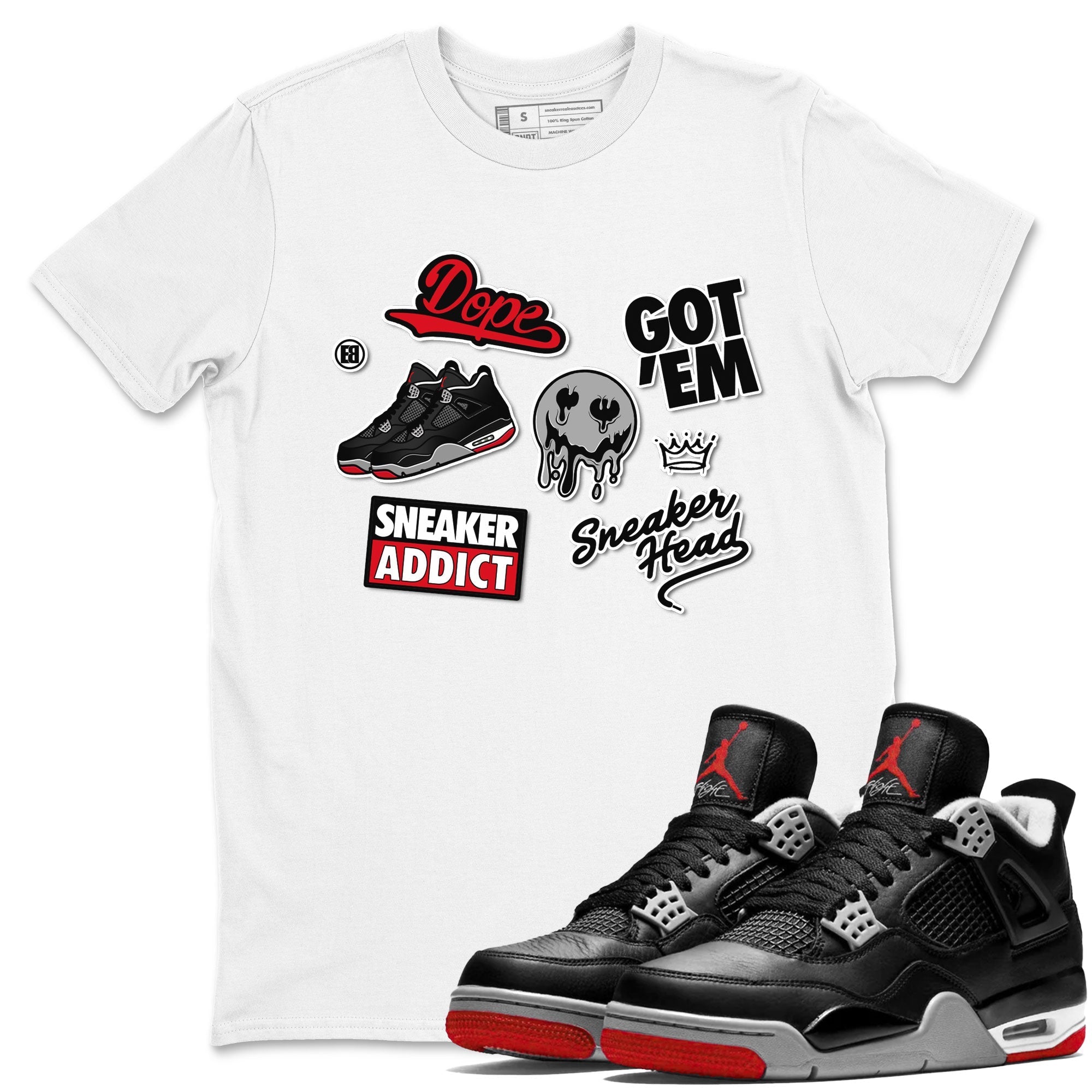 snkmatch Sticker snkmatch Tees - Air Jordan 4 Bred Reimagined