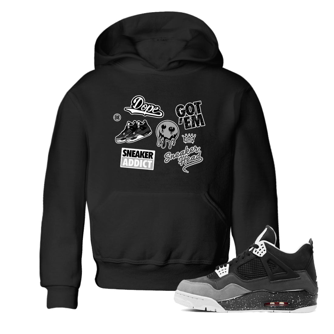 snkmatch Sticker snkmatch Tees Kids - Air Jordan 4 Fear