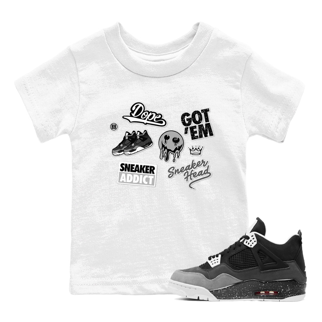 snkmatch Sticker snkmatch Tees Kids - Air Jordan 4 Fear