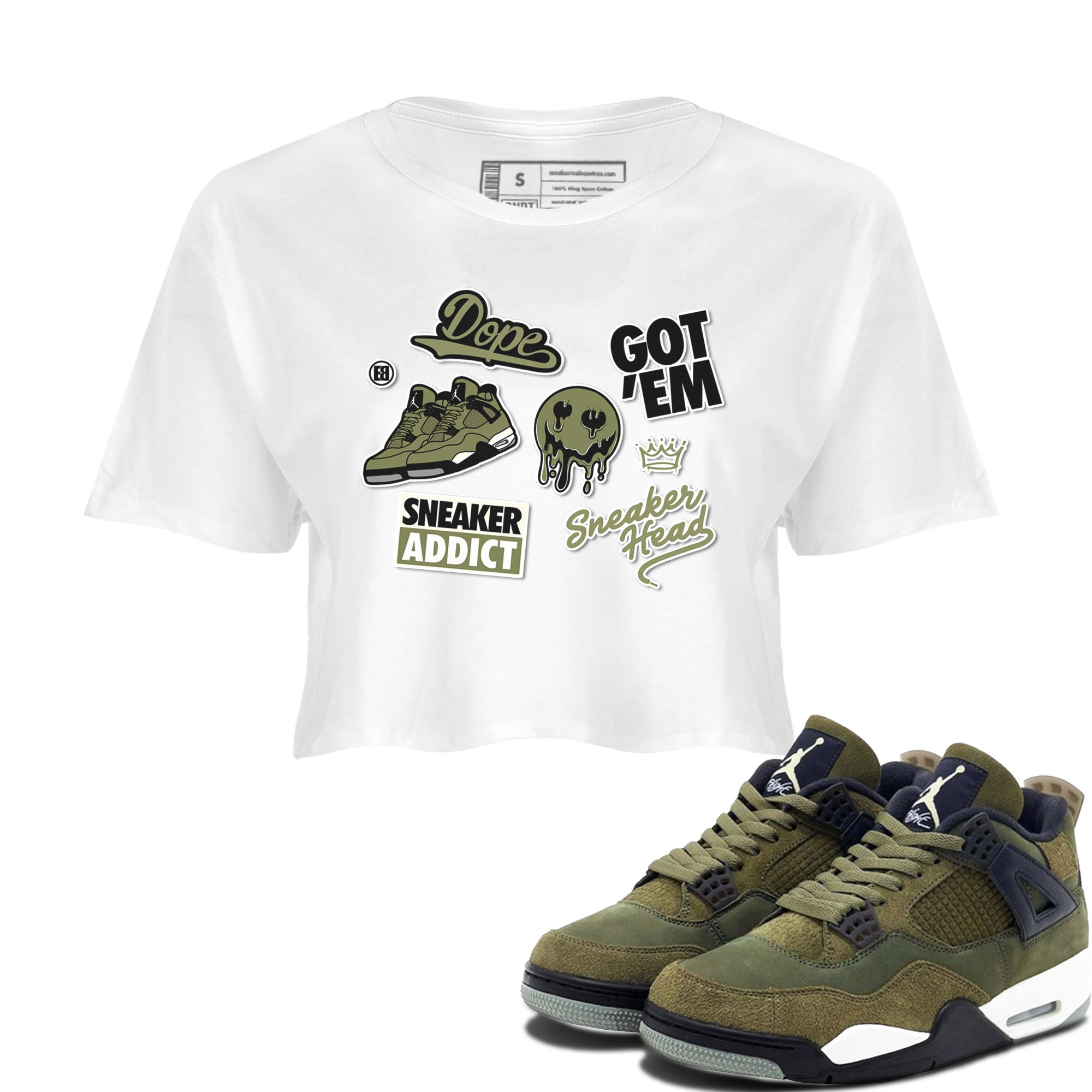 snkmatch Sticker snkmatch Women's Top - Air Jordan 4 Medium Olive