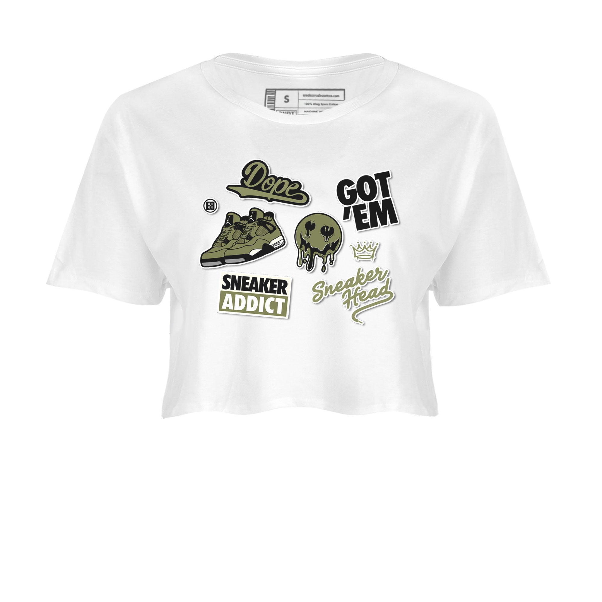 snkmatch Sticker snkmatch Women's Top - Air Jordan 4 Medium Olive