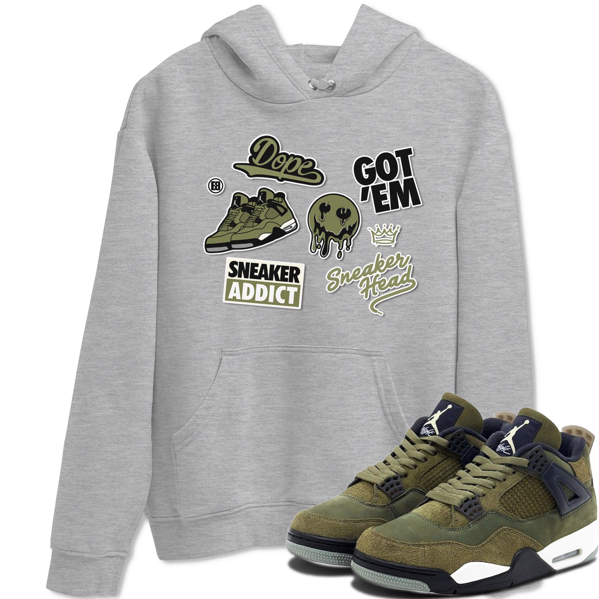 snkmatch Sticker snkmatch Tee - Air Jordan 4 Medium Olive