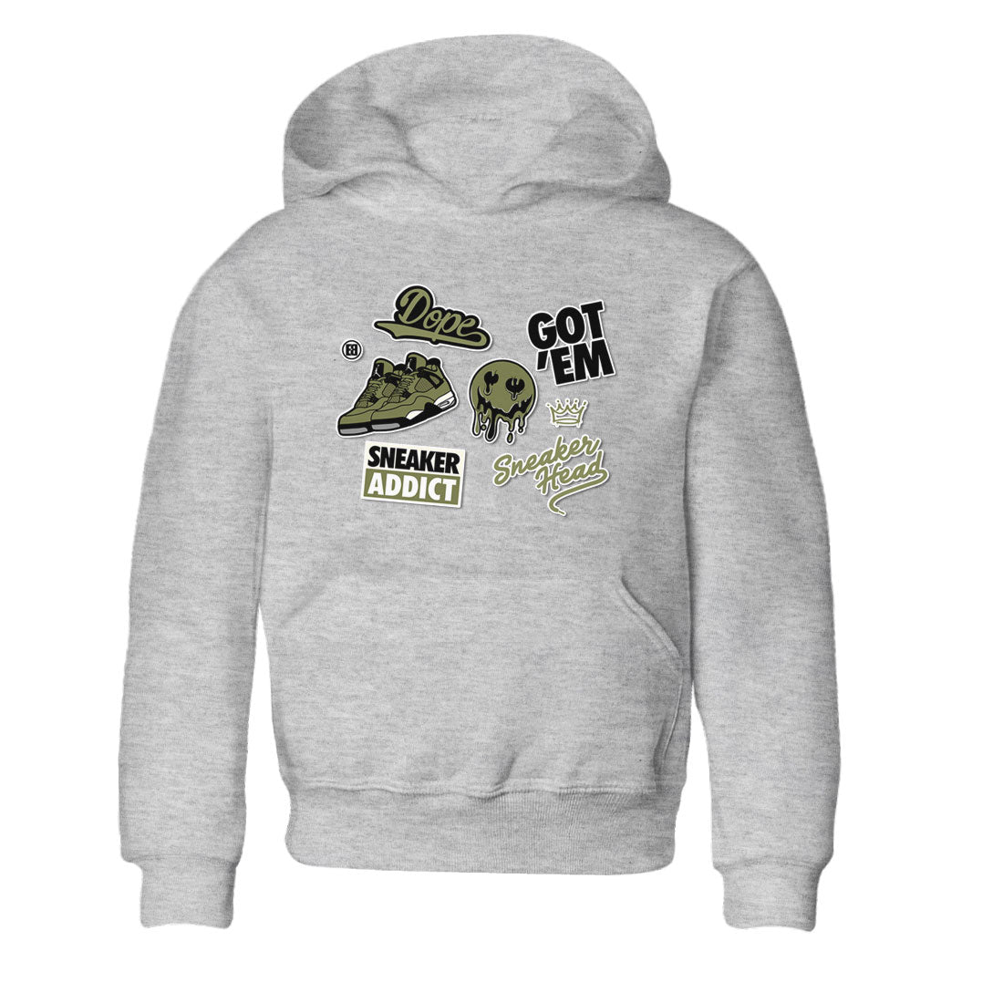 snkmatch Sticker snkmatch Tee Kids - Air Jordan 4 Medium Olive