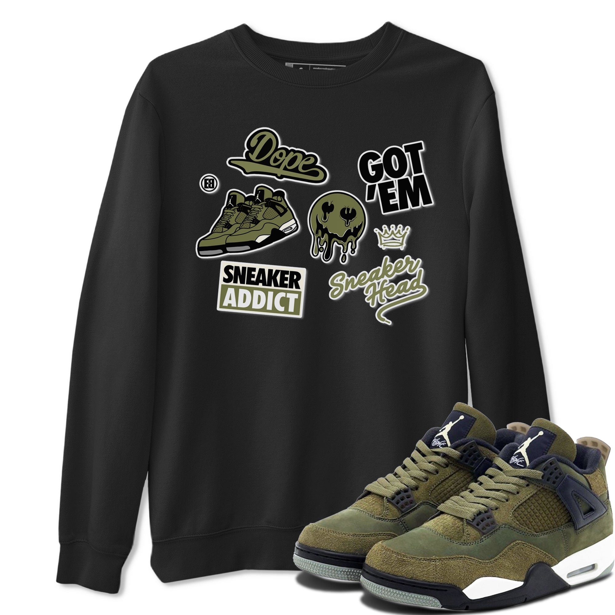snkmatch Sticker snkmatch Tee - Air Jordan 4 Medium Olive