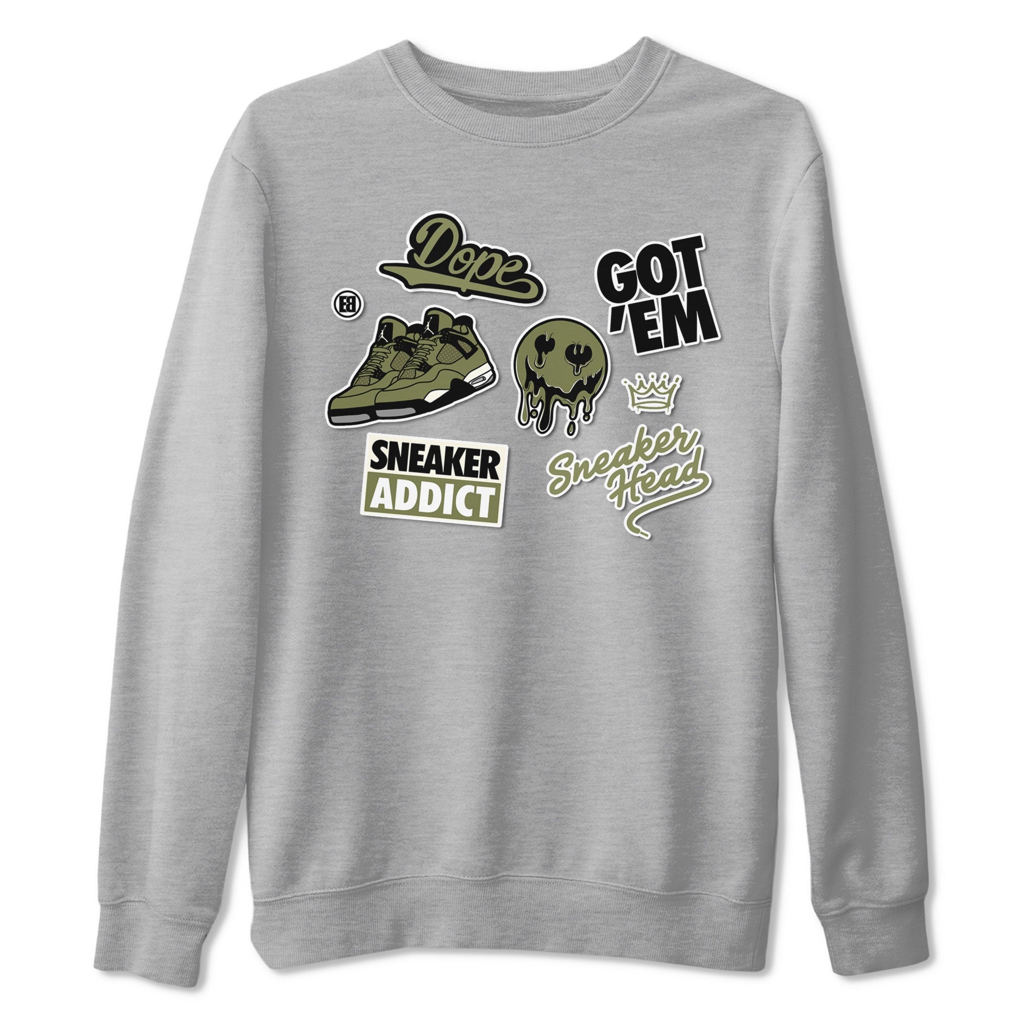 snkmatch Sticker snkmatch Tee - Air Jordan 4 Medium Olive