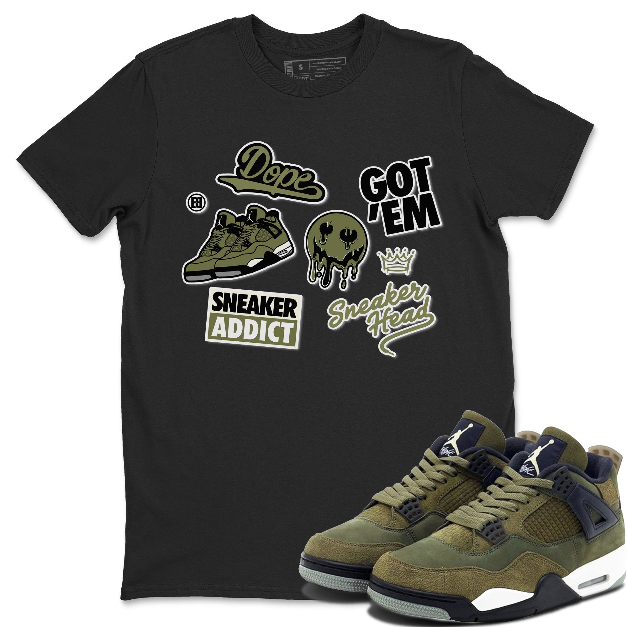 snkmatch Sticker snkmatch Tee - Air Jordan 4 Medium Olive