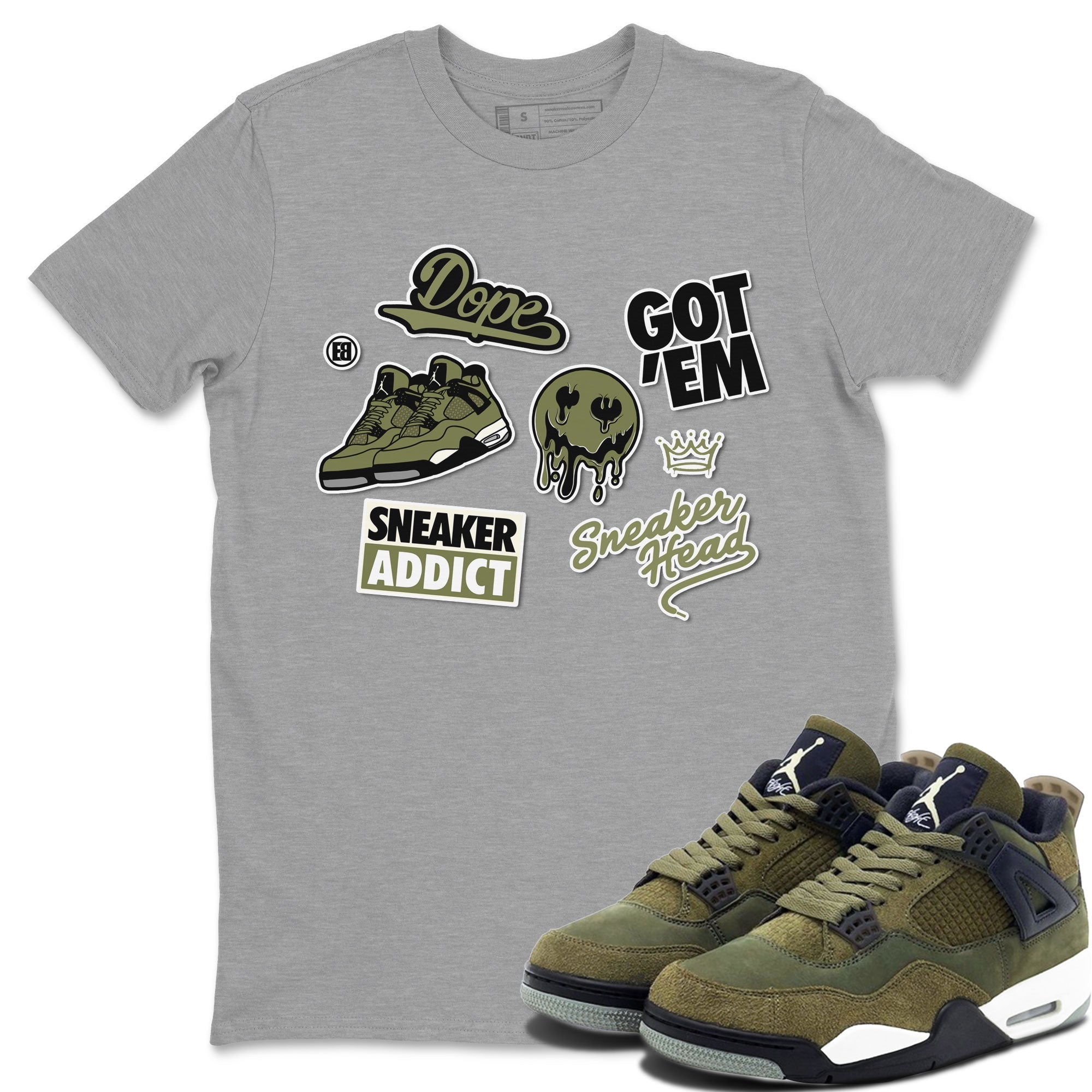 snkmatch Sticker snkmatch Tee - Air Jordan 4 Medium Olive