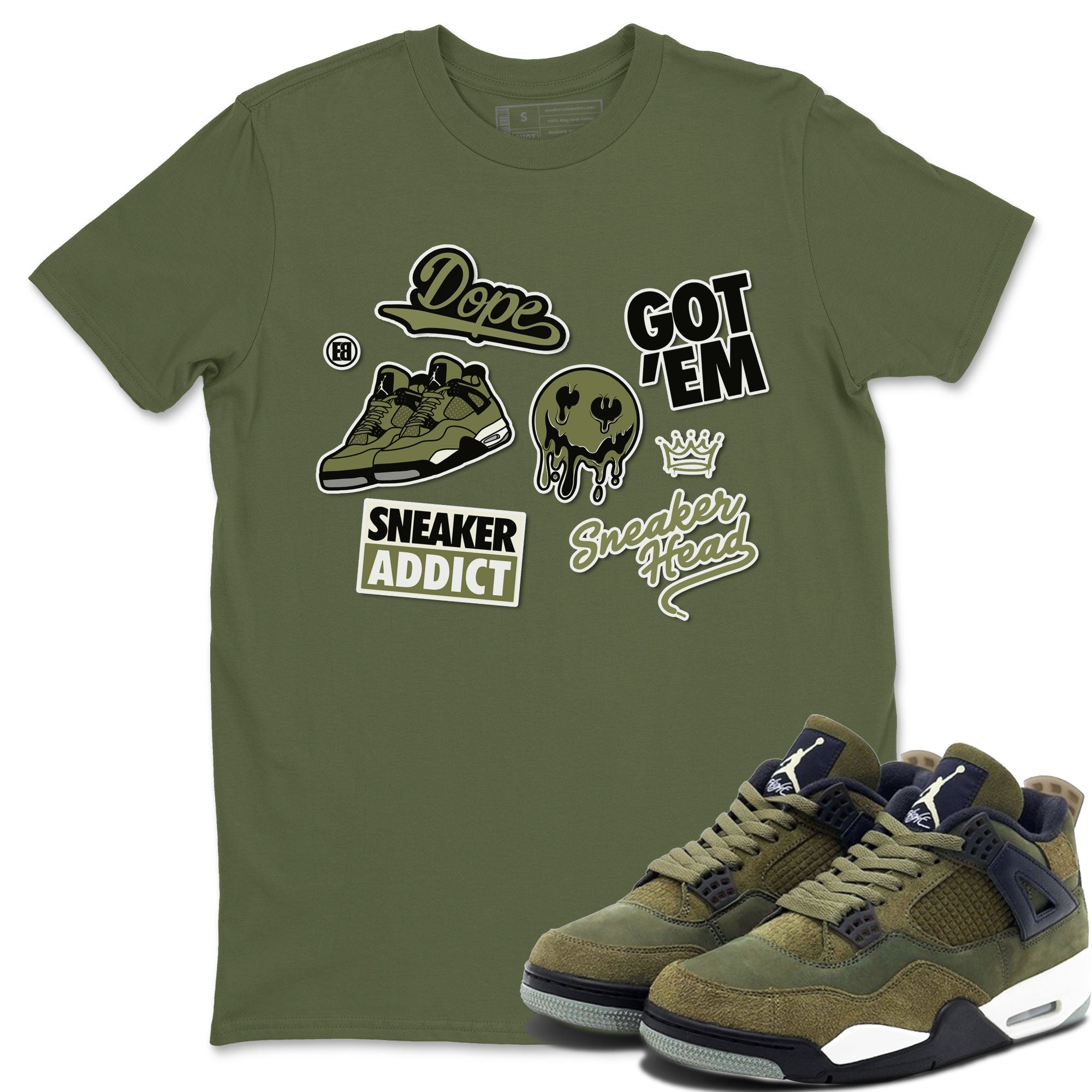 snkmatch Sticker snkmatch Tee - Air Jordan 4 Medium Olive