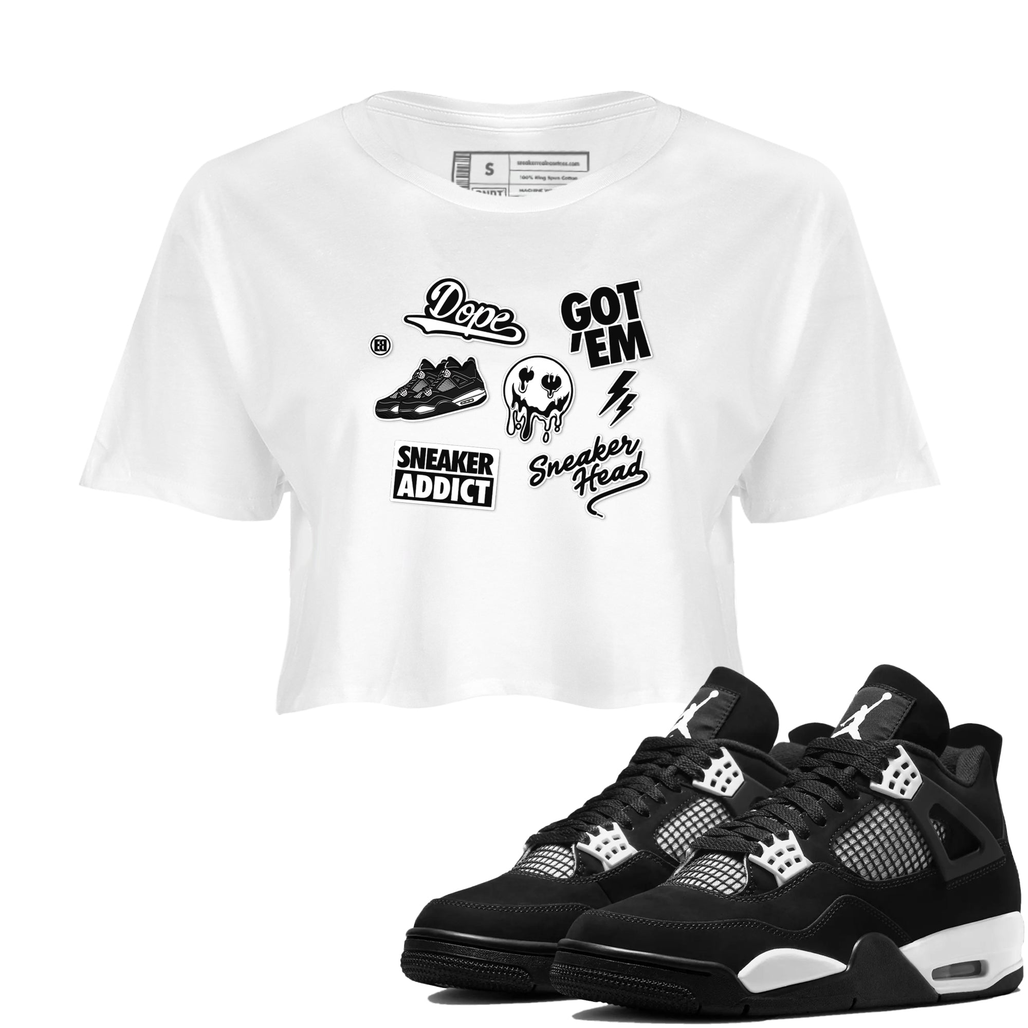 snkmatch Sticker snkmatch Women's Top - Air Jordan 4 White Thunder
