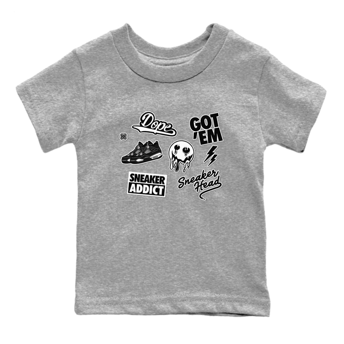snkmatch Sticker snkmatch Tees Kids - Air Jordan 4 White Thunder
