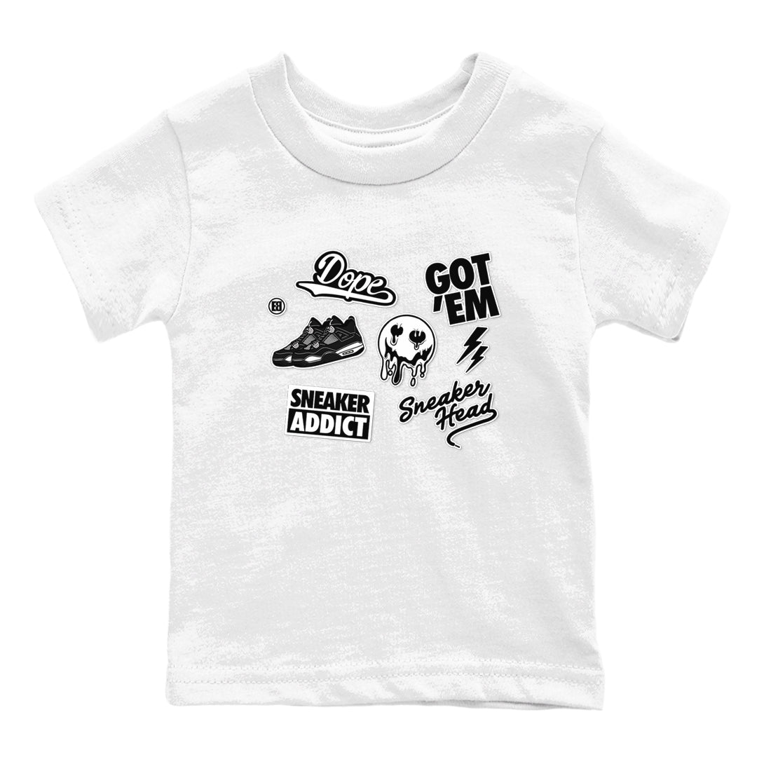 snkmatch Sticker snkmatch Tees Kids - Air Jordan 4 White Thunder
