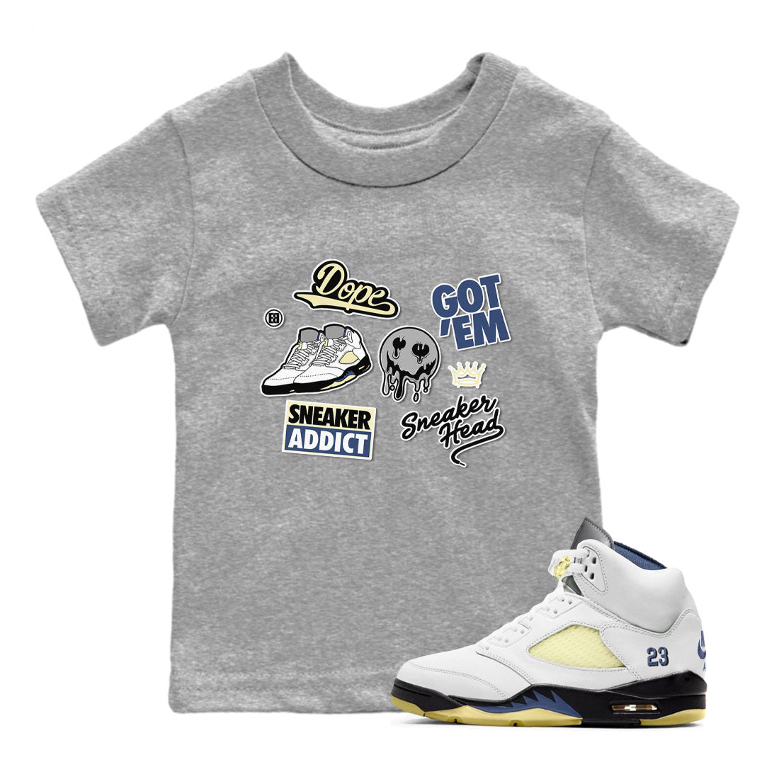 snkmatch Sticker snkmatch Tee Kids - Air Jordan 5 A Ma Maniere x Photon Dust