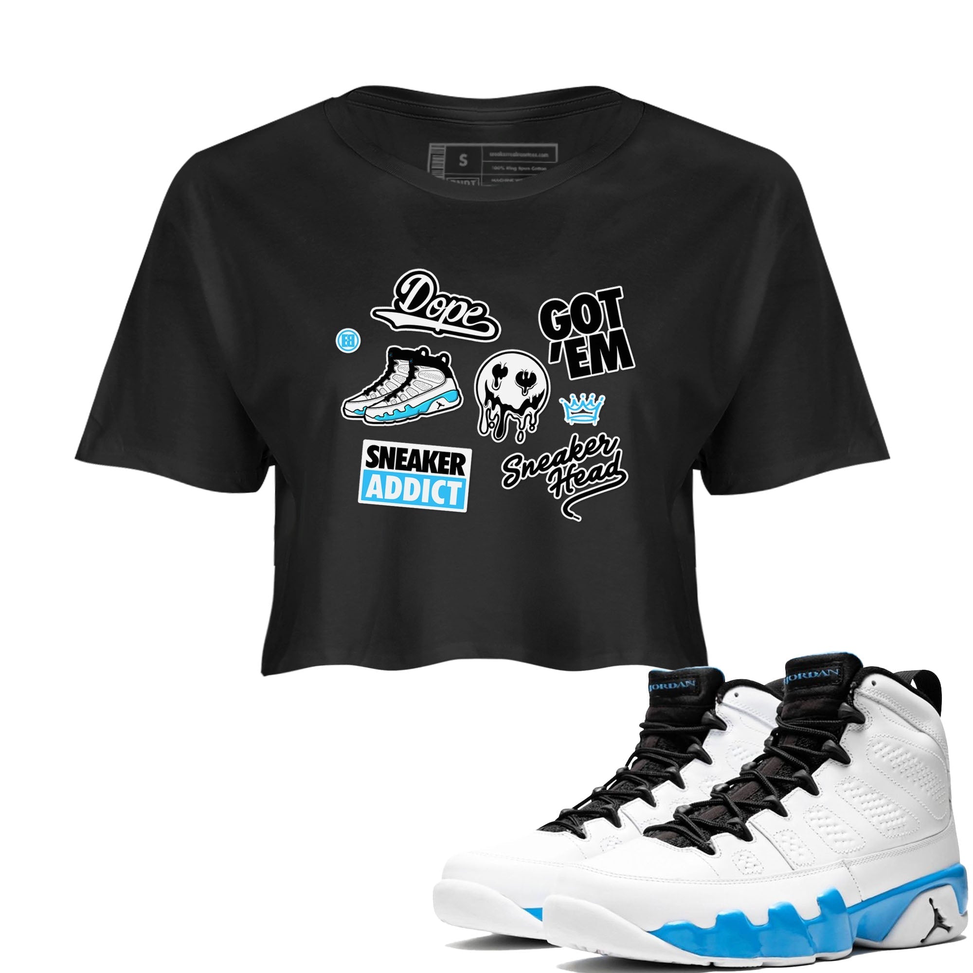 snkmatch Sticker snkmatch Women's Top - Air Jordan 9 Powder Blue