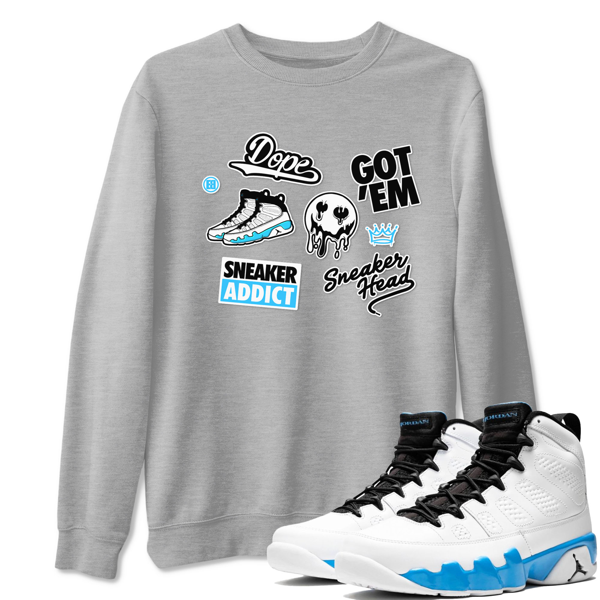 snkmatch Sticker snkmatch Tees - Air Jordan 9 Powder Blue