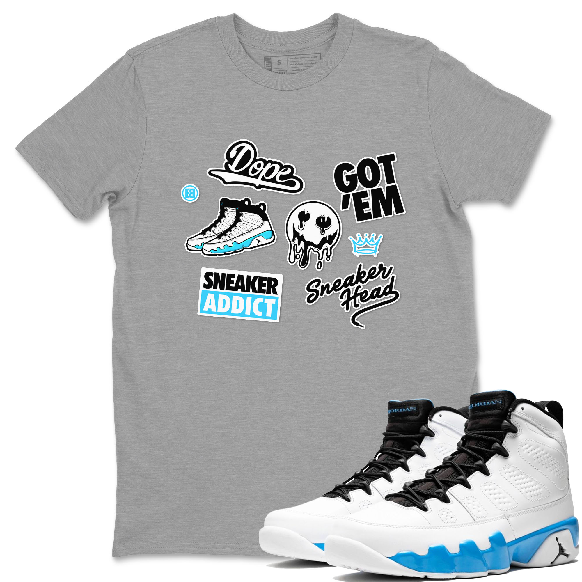 snkmatch Sticker snkmatch Tees - Air Jordan 9 Powder Blue