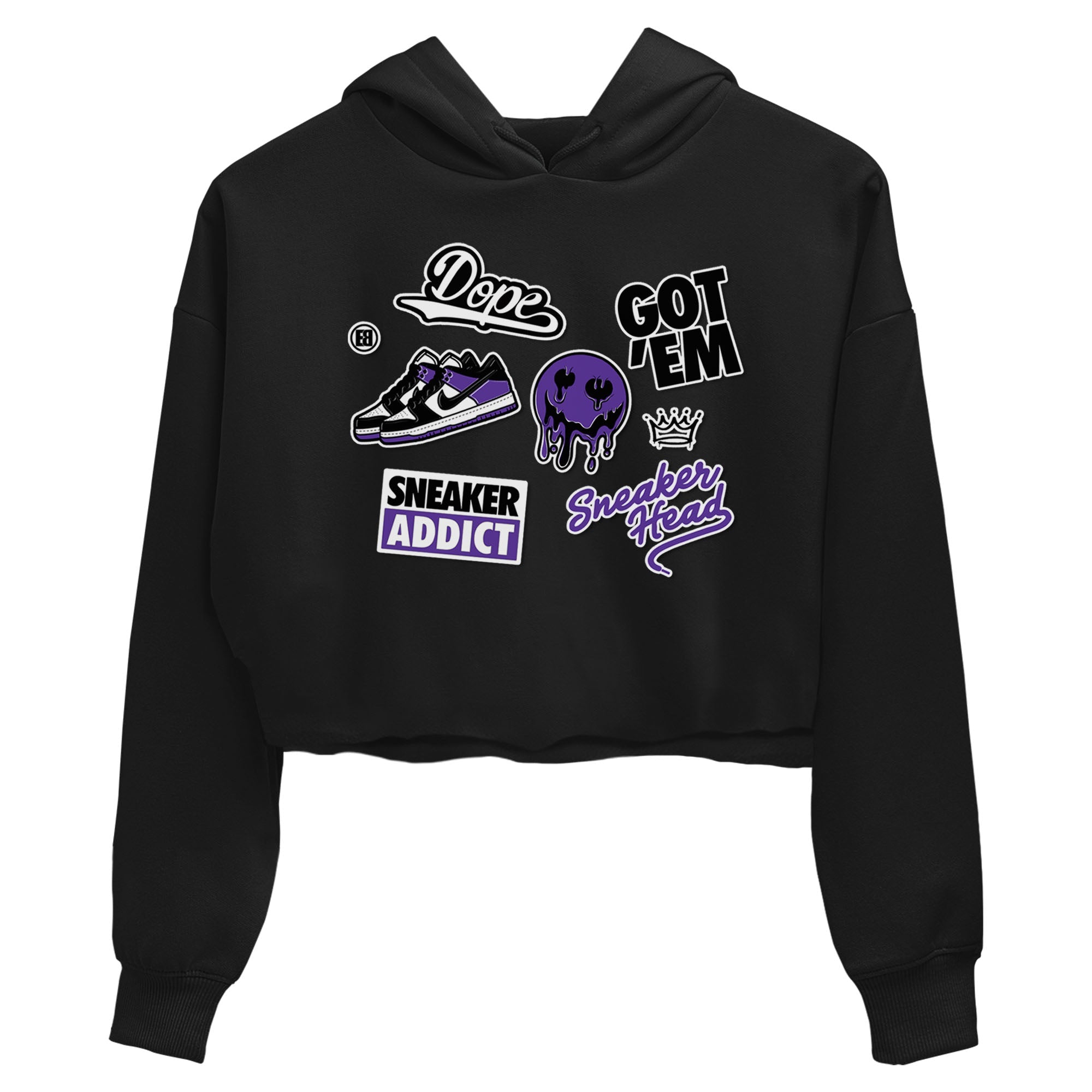 snkmatch Sticker snkmatch Tees Crop Top - Dunk Low Court Purple
