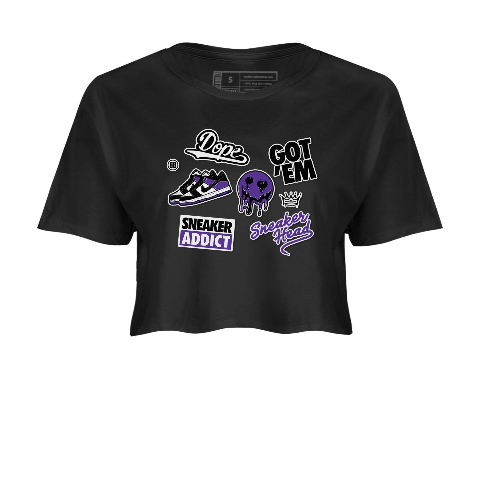 snkmatch Sticker snkmatch Tees Crop Top - Dunk Low Court Purple
