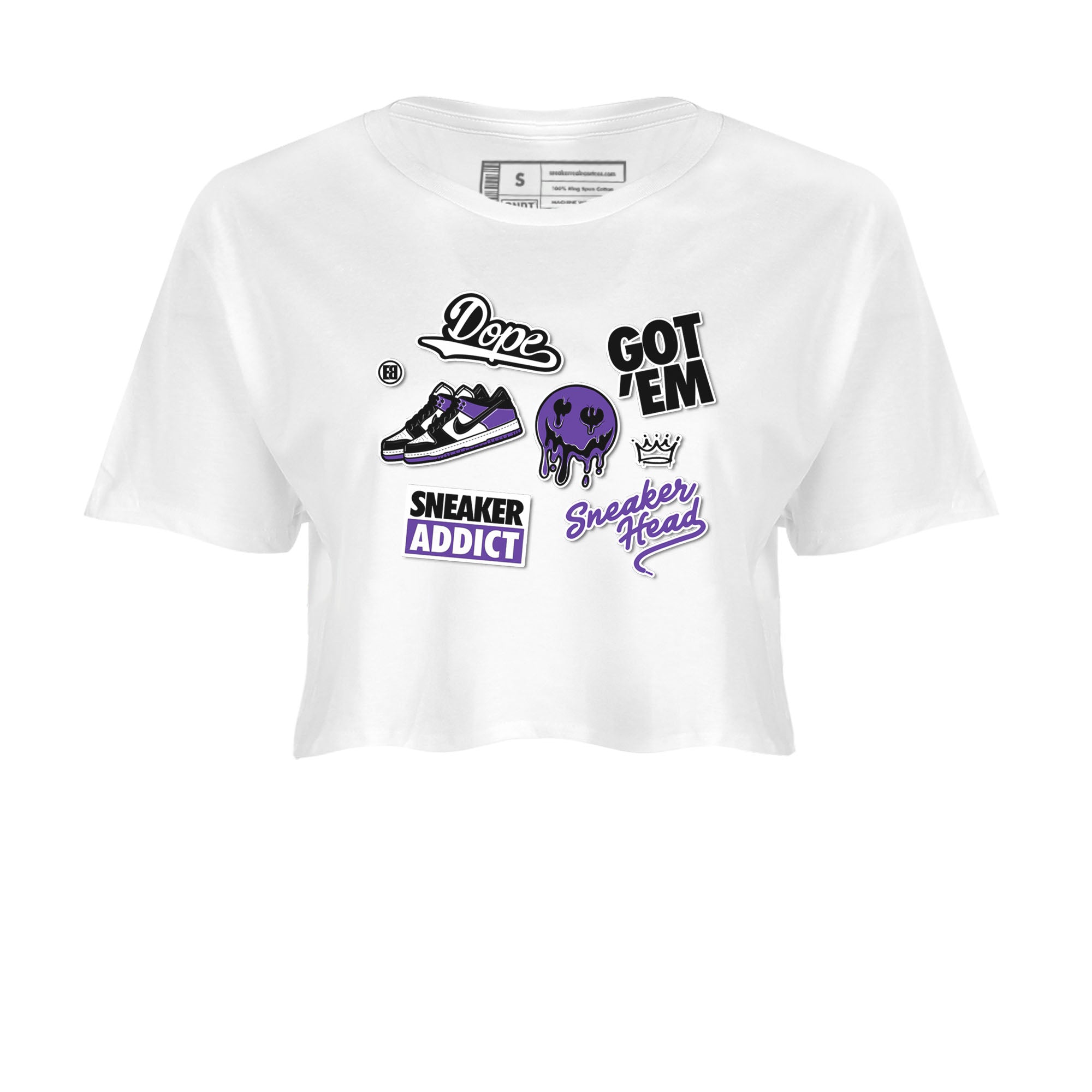 snkmatch Sticker snkmatch Tees Crop Top - Dunk Low Court Purple