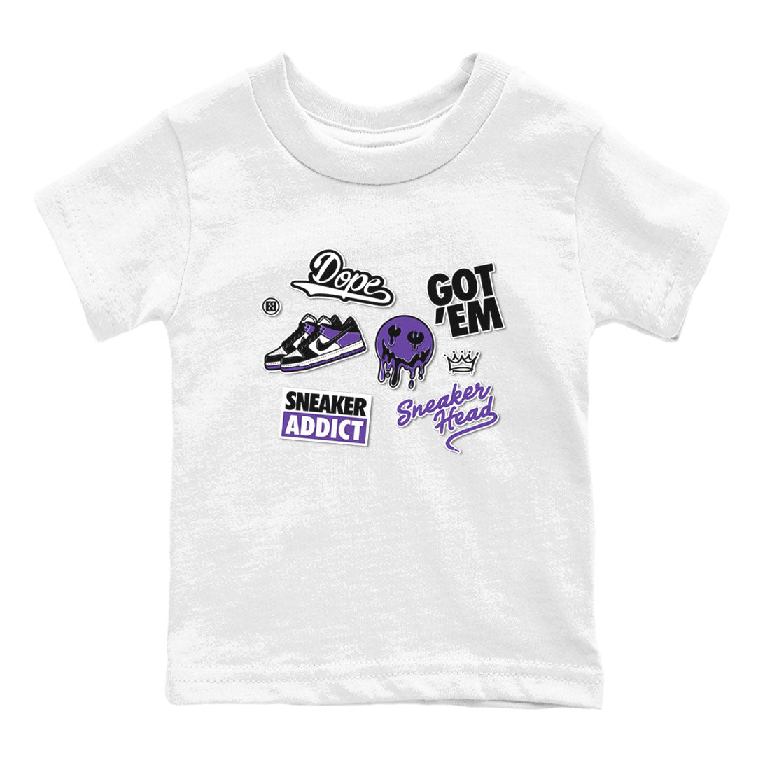 snkmatch Sticker snkmatch Tees Kids - Dunk Low Court Purple