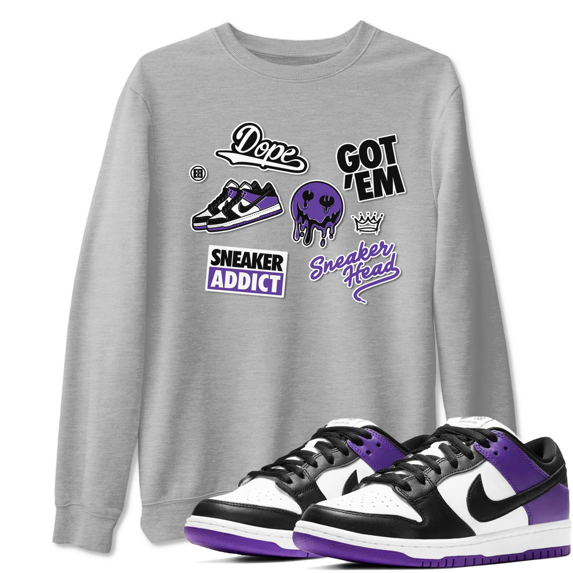 snkmatch Sticker snkmatch Tees - Dunk Low Court Purple