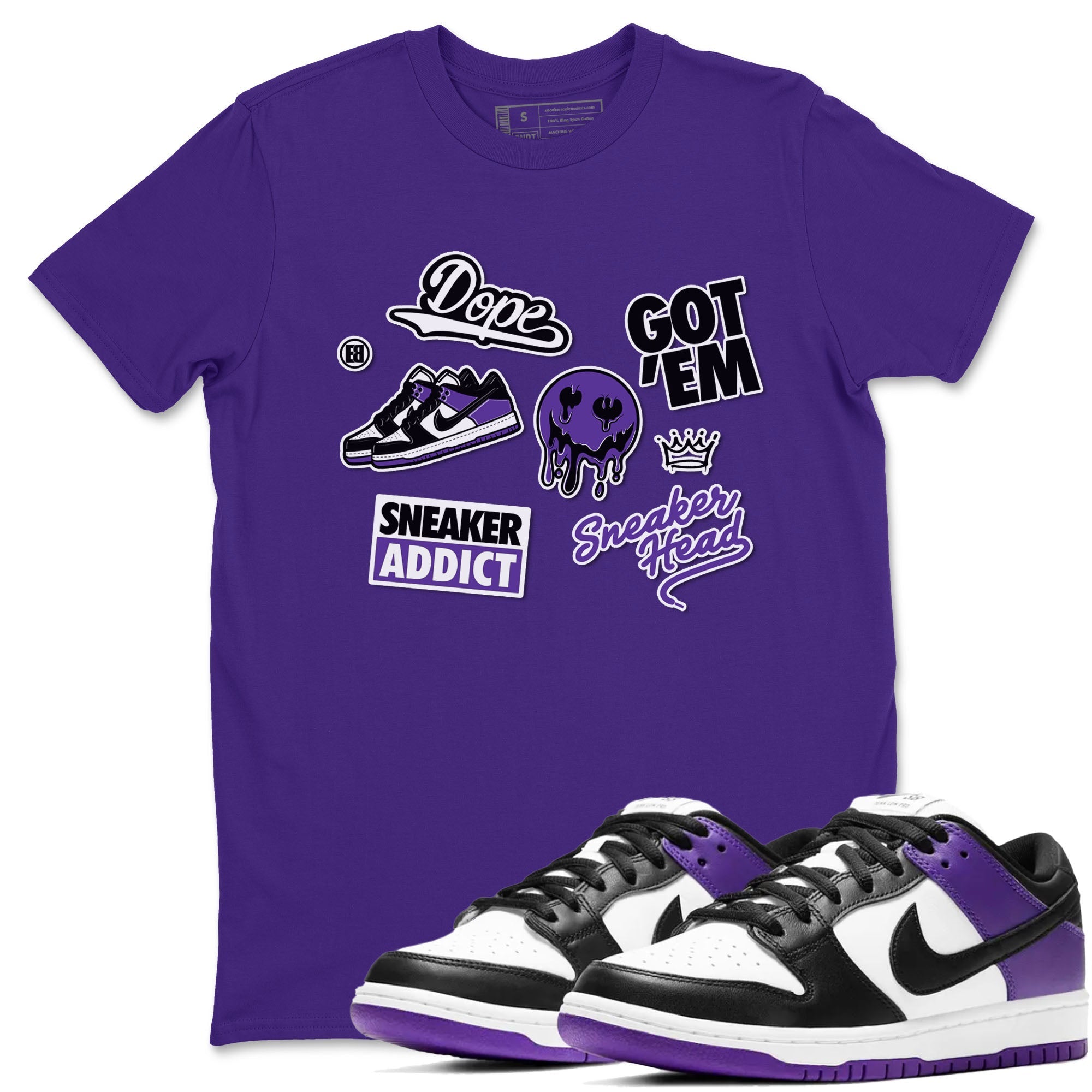 snkmatch Sticker snkmatch Tees - Dunk Low Court Purple