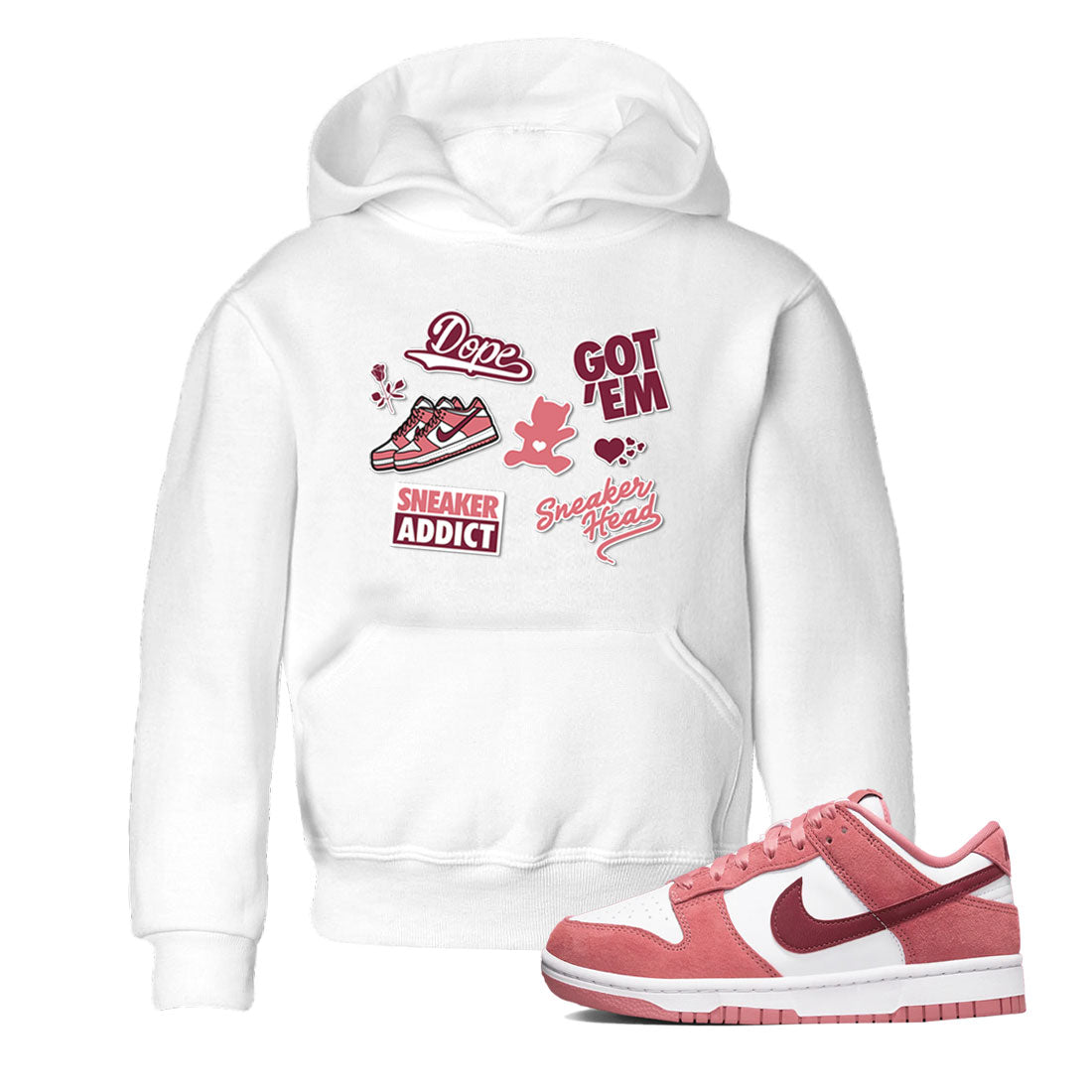 snkmatch Sticker snkmatch Tees Kids - Dunk Valentines Day 2024
