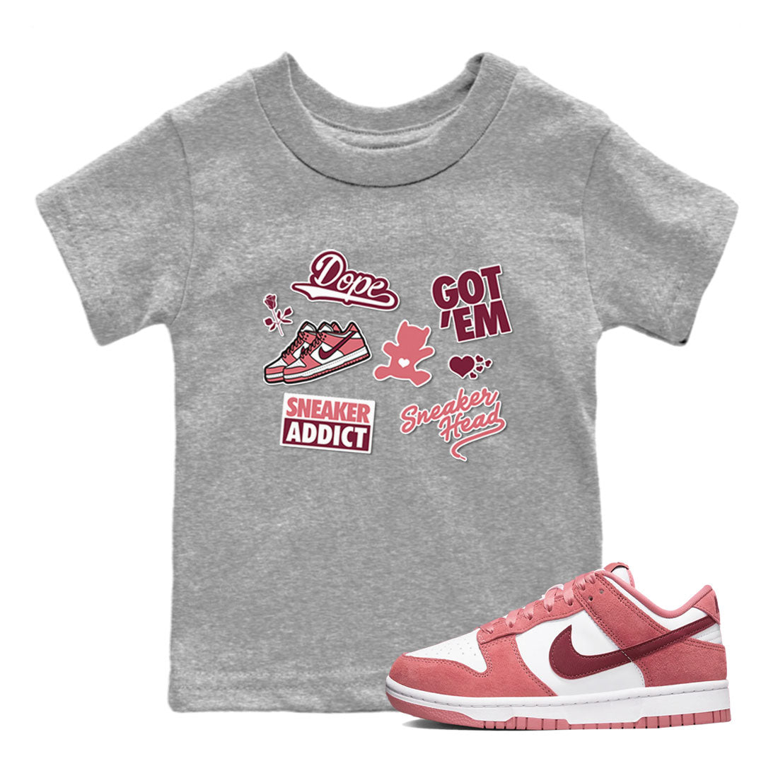 snkmatch Sticker snkmatch Tees Kids - Dunk Valentines Day 2024