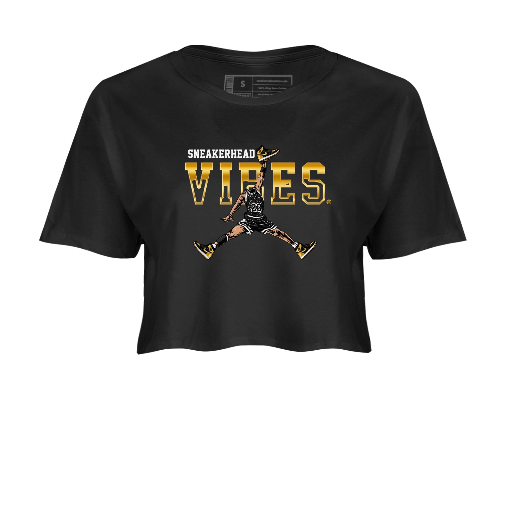snkmatch Vibes snkmatch Women's Top - Air Jordan 1 Black Metallic Gold