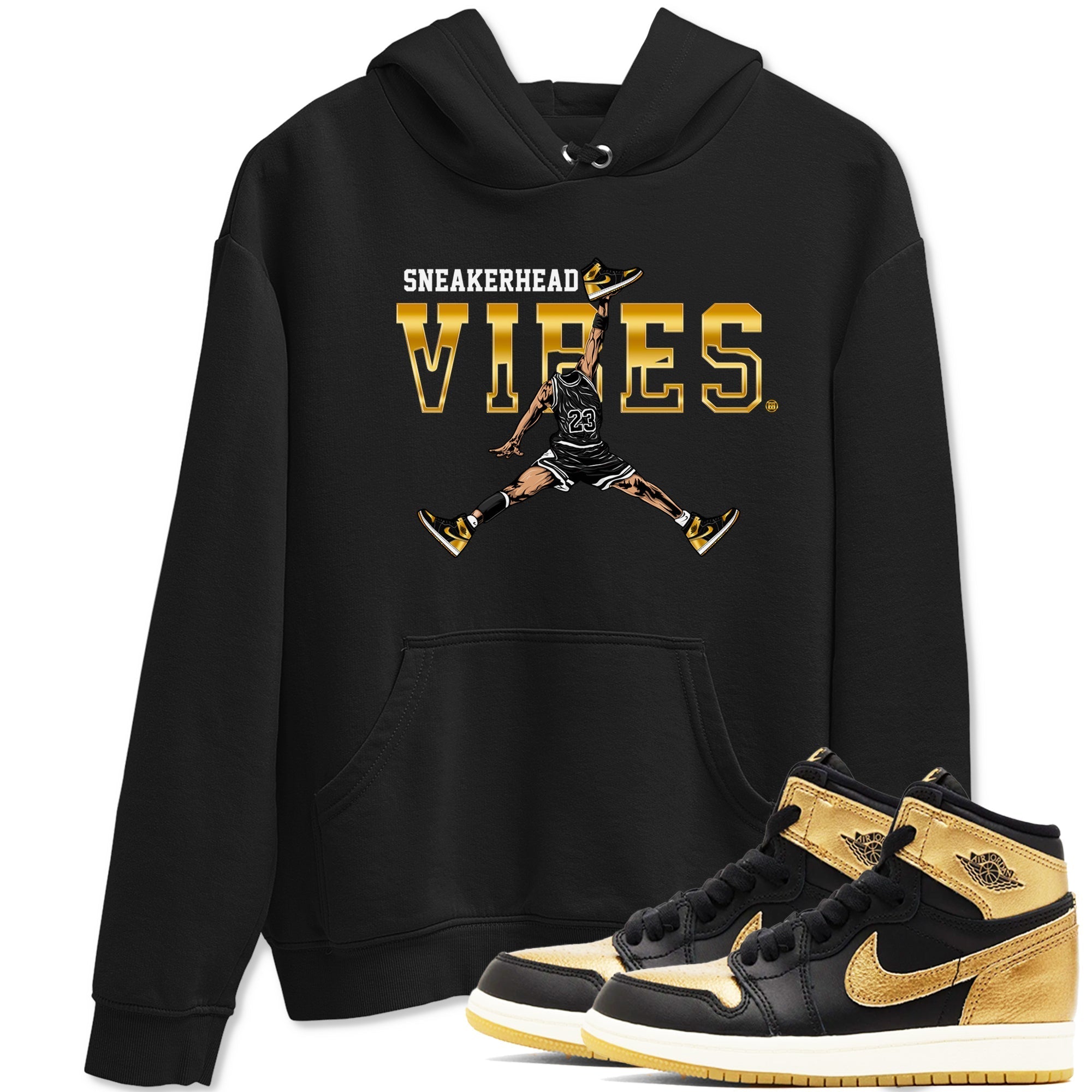 snkmatch Vibes snkmatch Tees - Air Jordan 1 Black Metallic Gold