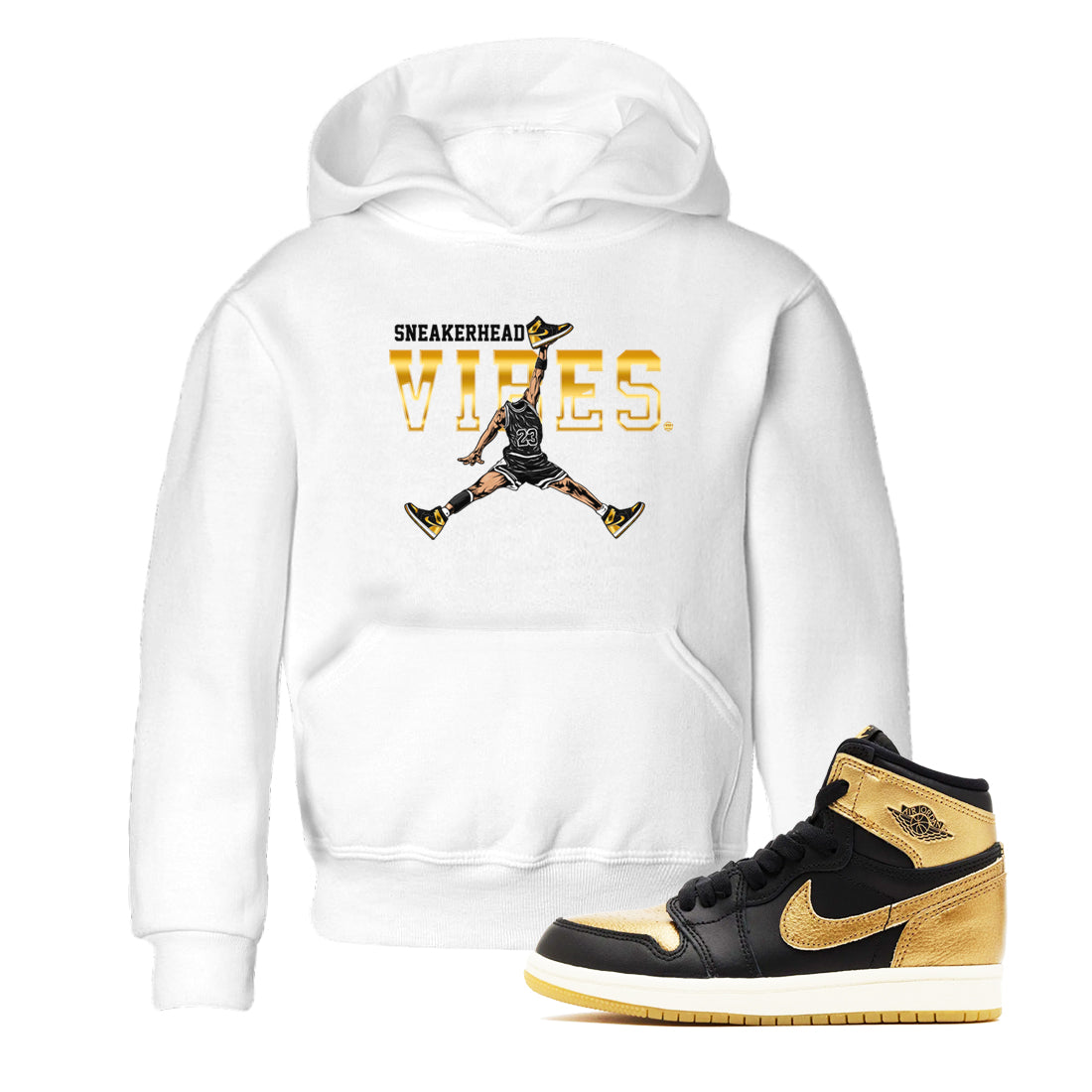 snkmatch Vibes snkmatch Tees Kids - Air Jordan 1 Black Metallic Gold
