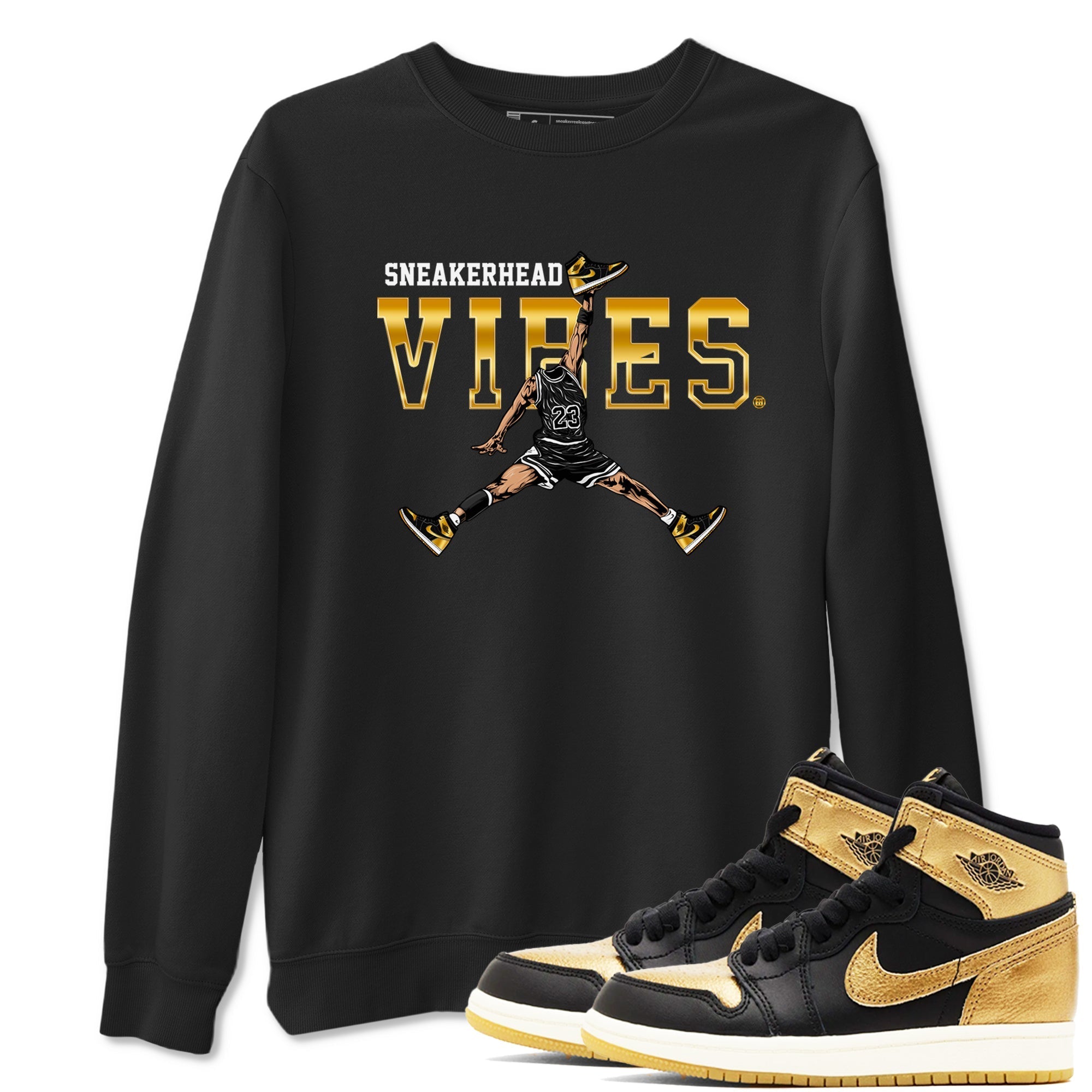 snkmatch Vibes snkmatch Tees - Air Jordan 1 Black Metallic Gold
