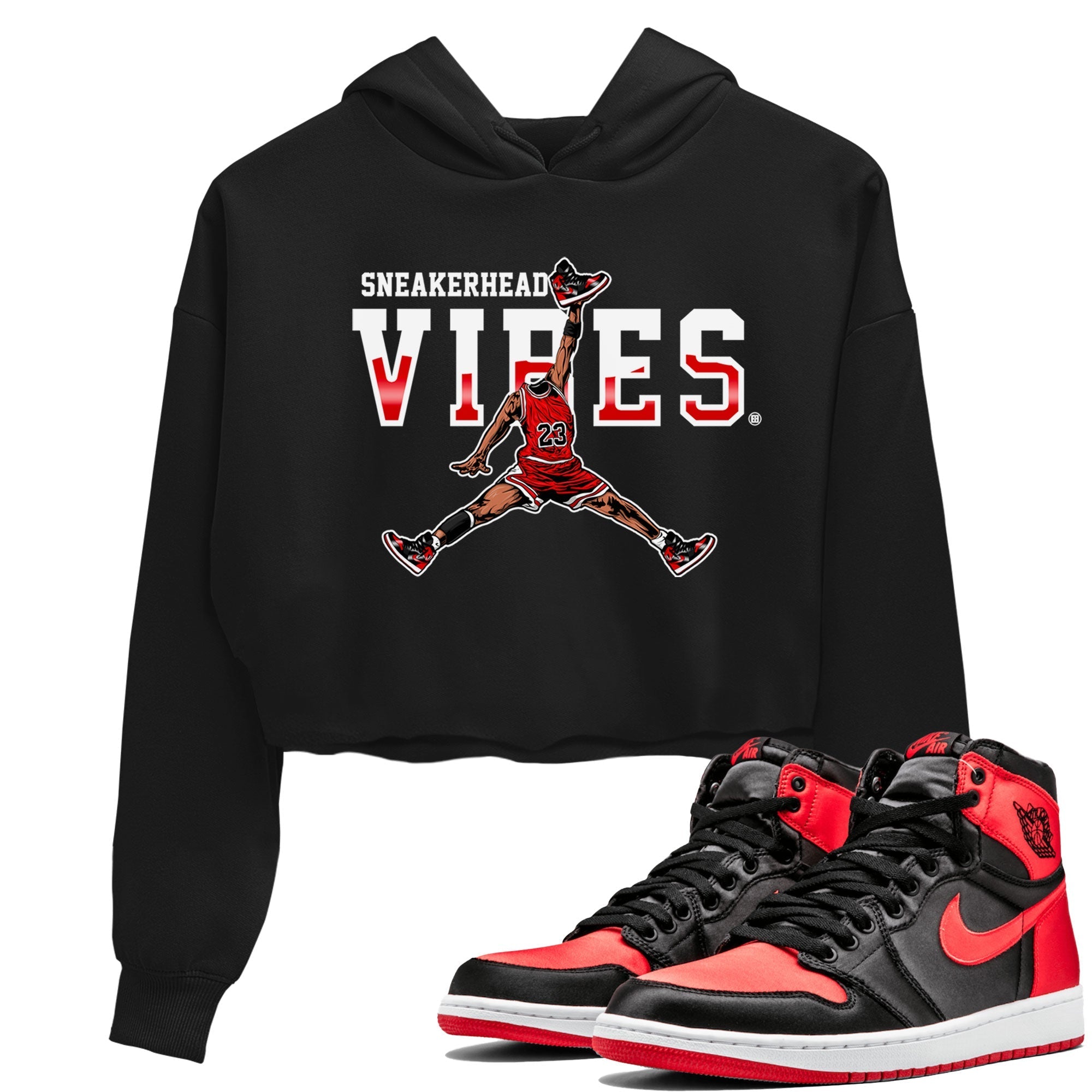 snkmatch Vibes snkmatch Women's Top - Air Jordan 1 Satin Bred