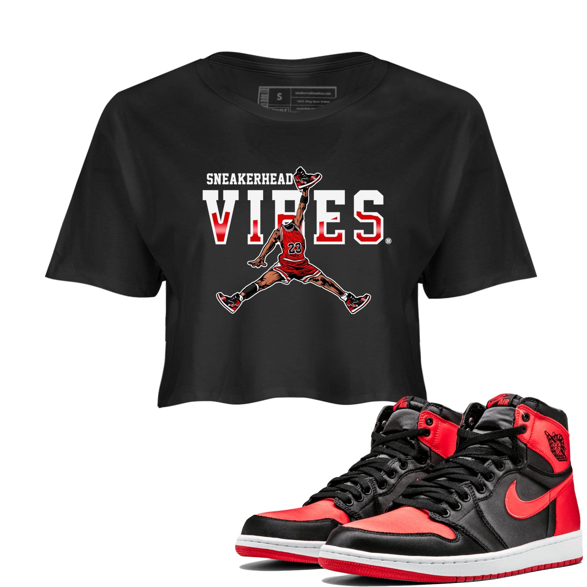 snkmatch Vibes snkmatch Women's Top - Air Jordan 1 Satin Bred