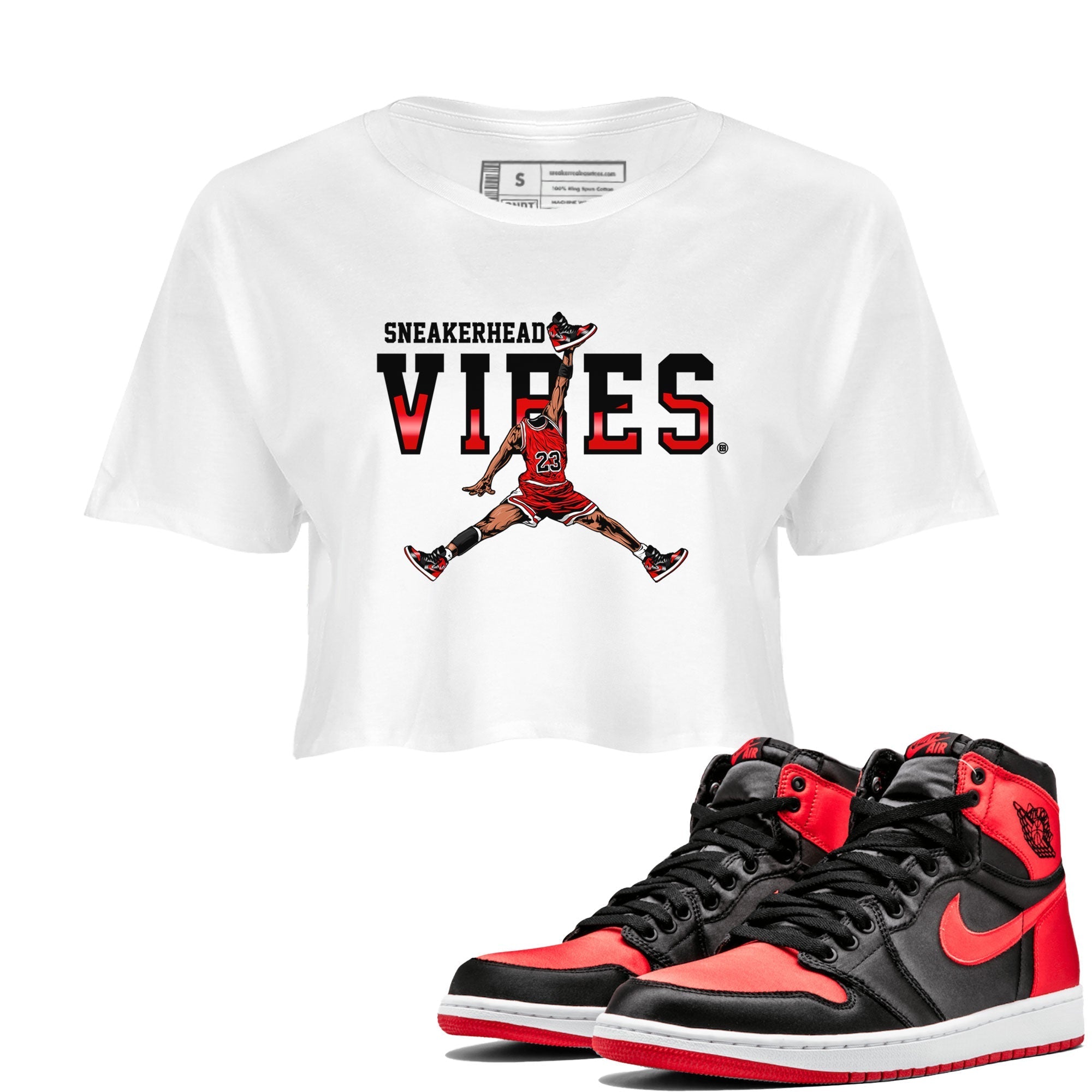 snkmatch Vibes snkmatch Women's Top - Air Jordan 1 Satin Bred