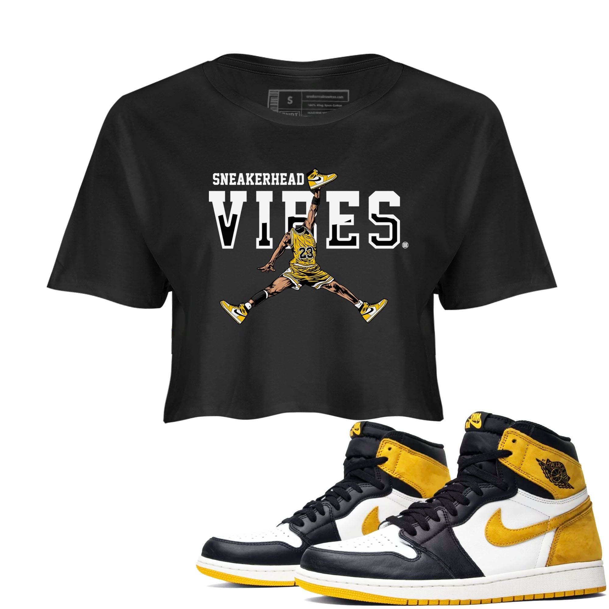 snkmatch Vibes snkmatch Women's Top - Air Jordan 1 Yellow Ochre