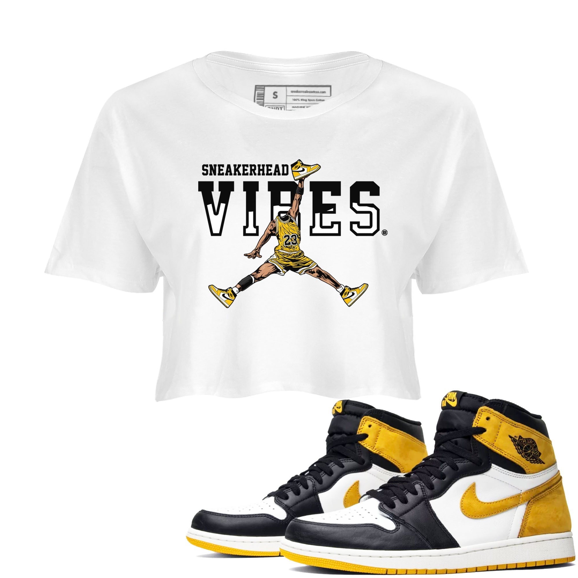 snkmatch Vibes snkmatch Women's Top - Air Jordan 1 Yellow Ochre
