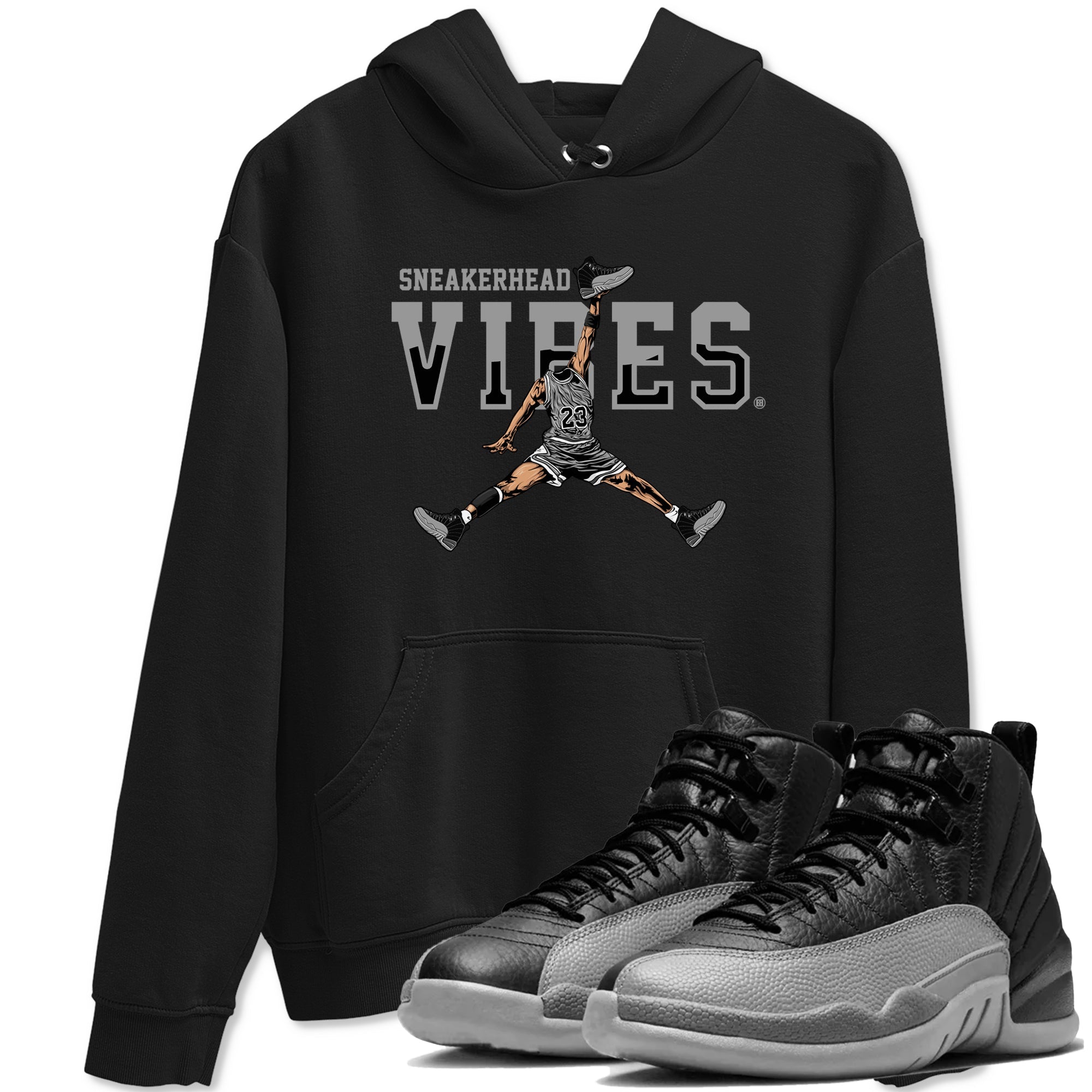 snkmatch Vibes snkmatch Tees - Air Jordan 12 Black Wolf Grey