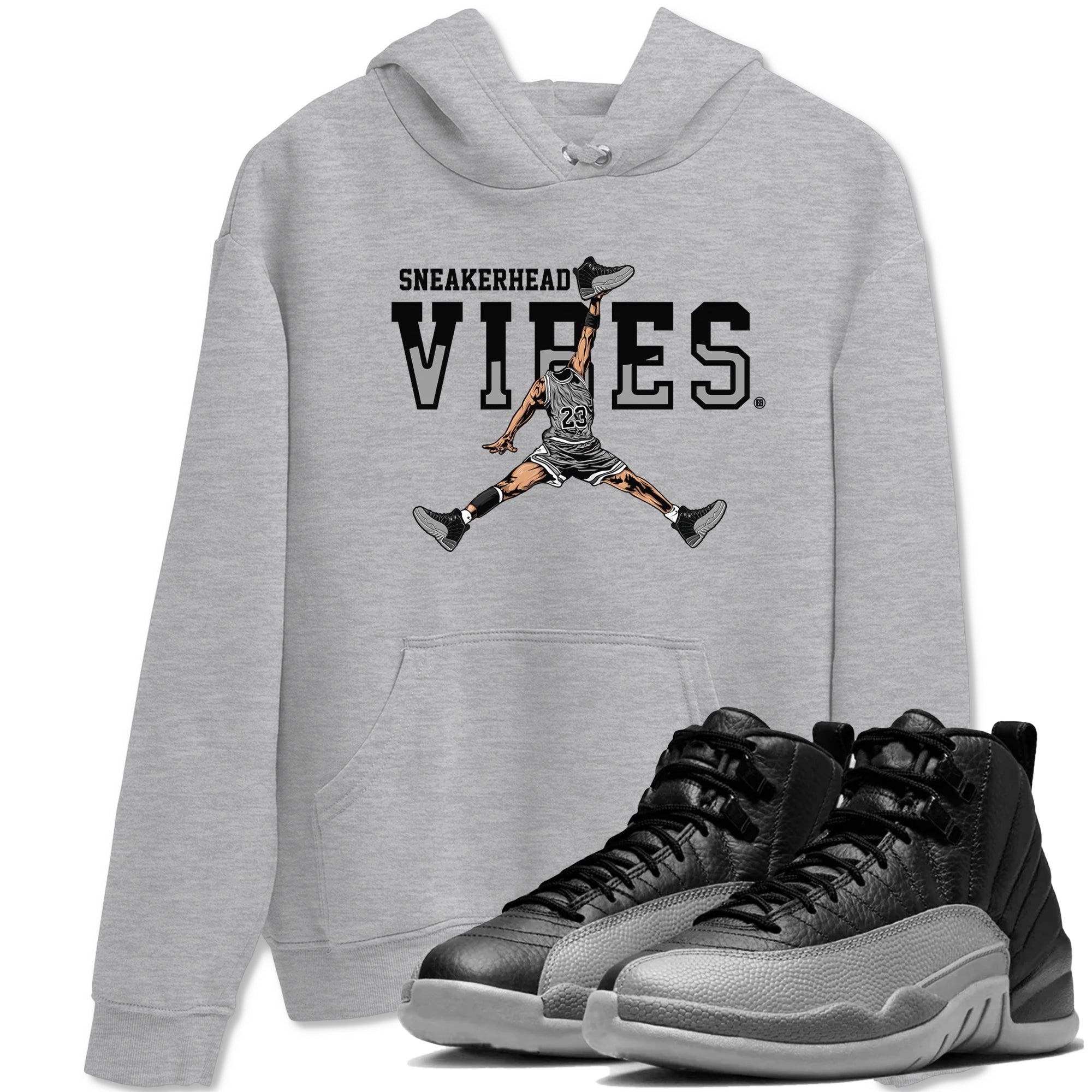 snkmatch Vibes snkmatch Tees - Air Jordan 12 Black Wolf Grey