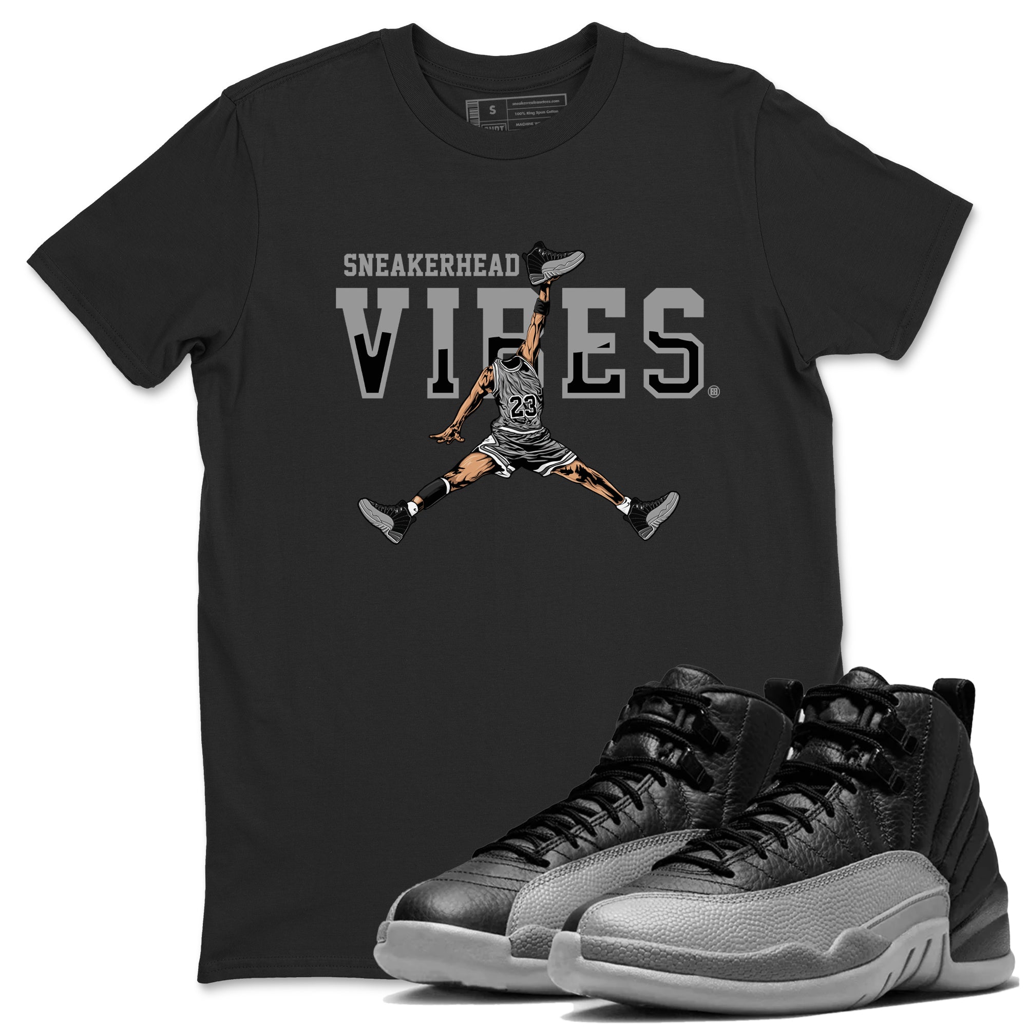 snkmatch Vibes snkmatch Tees - Air Jordan 12 Black Wolf Grey