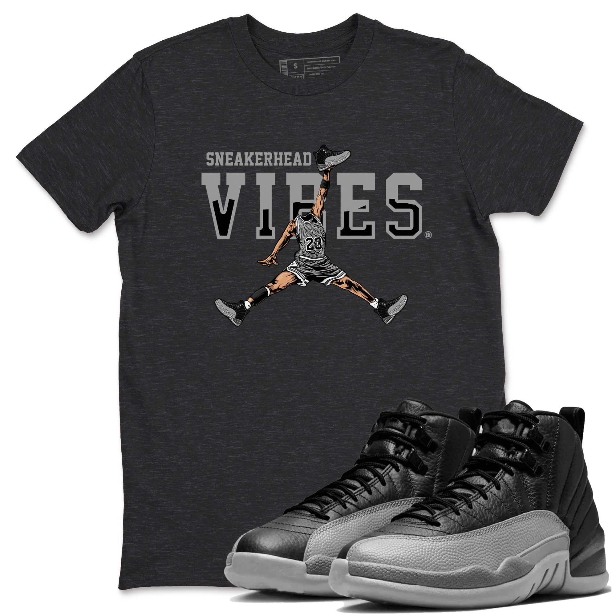 snkmatch Vibes snkmatch Tees - Air Jordan 12 Black Wolf Grey