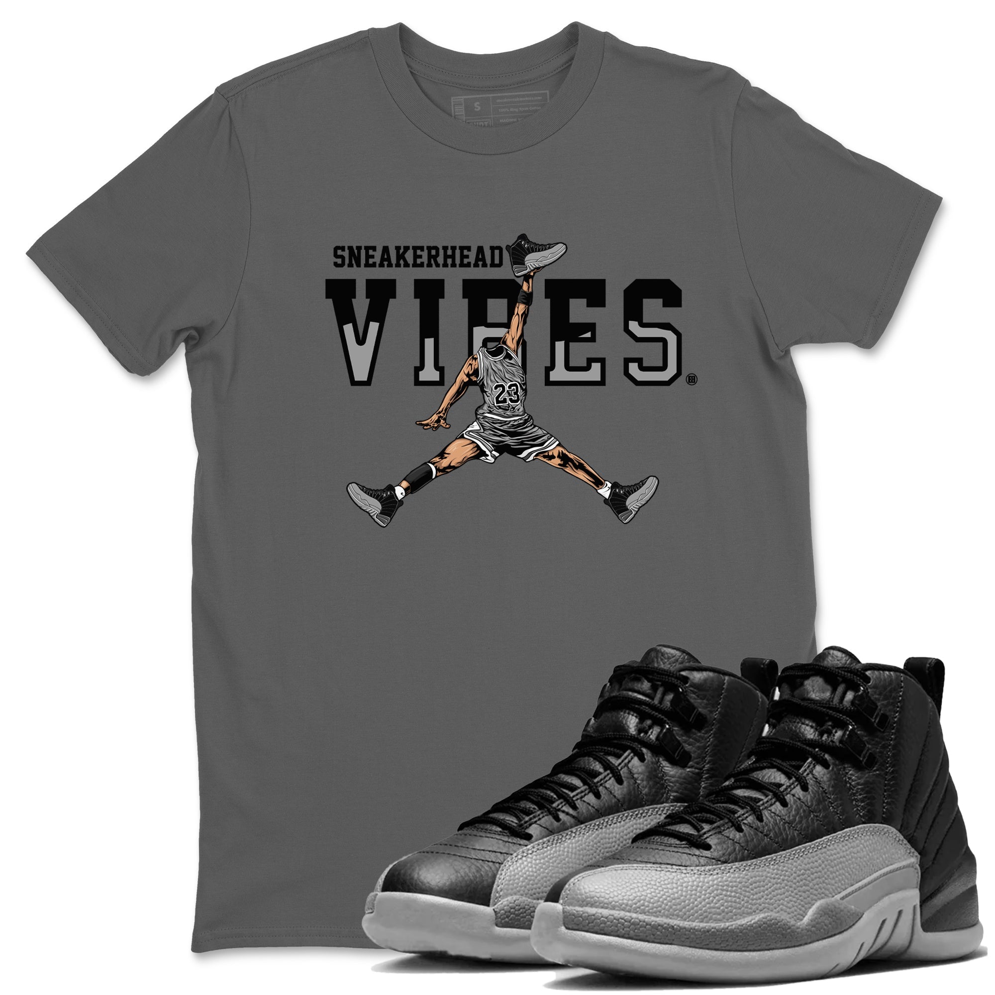 snkmatch Vibes snkmatch Tees - Air Jordan 12 Black Wolf Grey