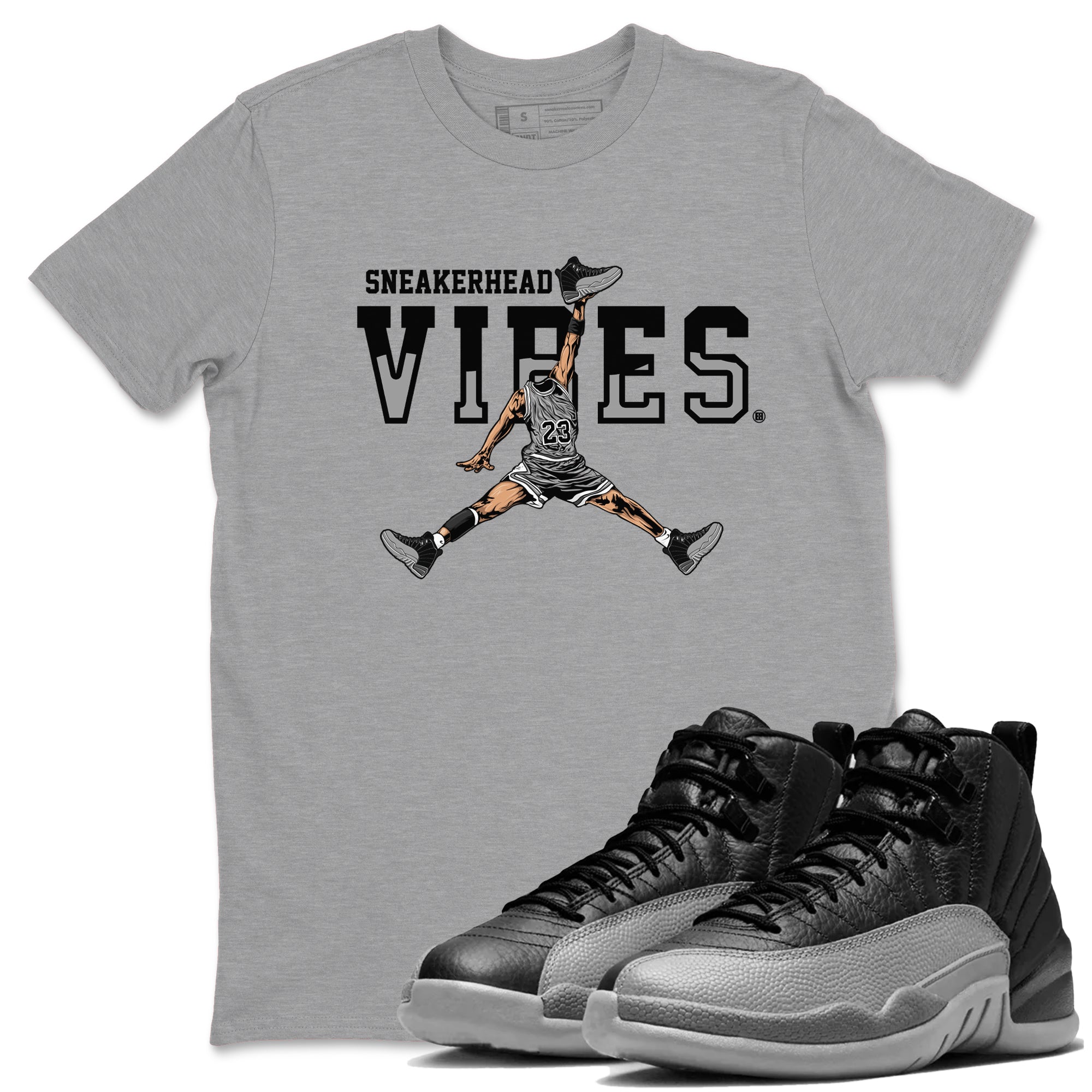 snkmatch Vibes snkmatch Tees - Air Jordan 12 Black Wolf Grey