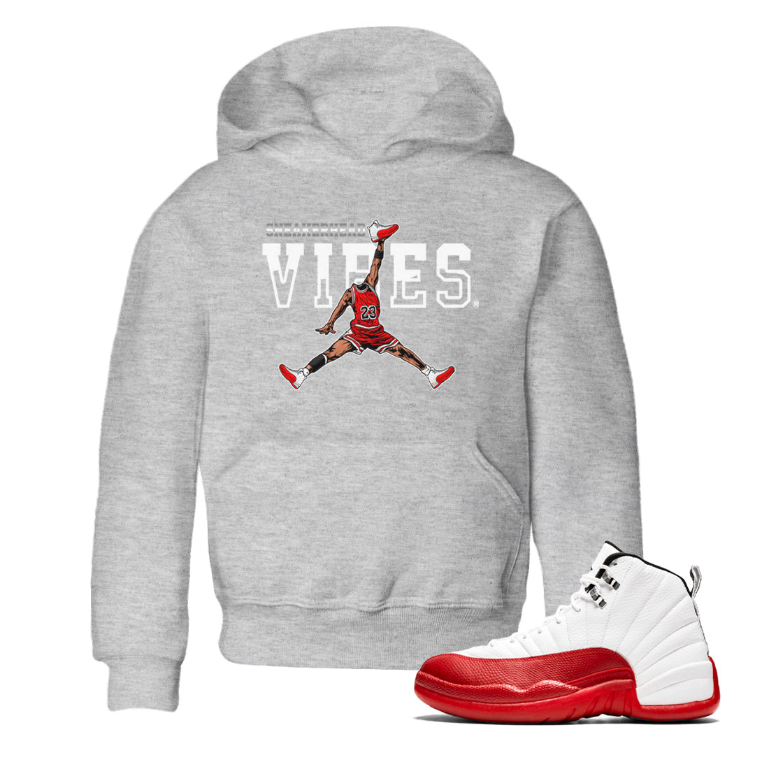 snkmatch Vibes Kids Tops - Air Jordan 12 Cherry