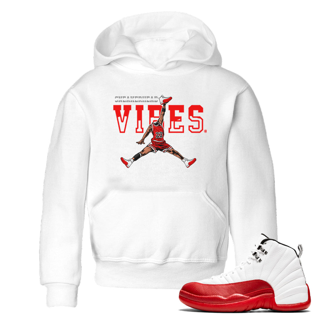 snkmatch Vibes Kids Tops - Air Jordan 12 Cherry
