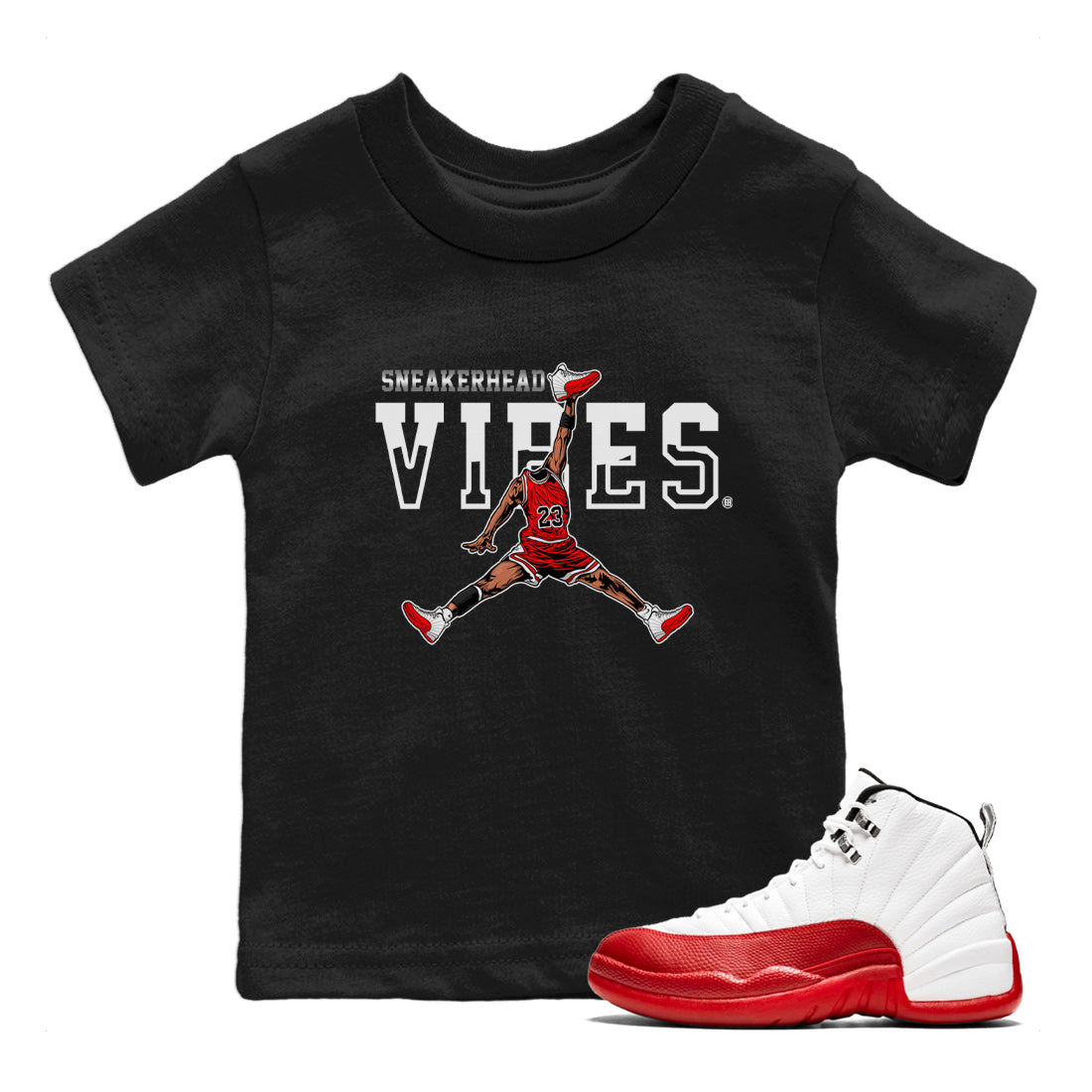 snkmatch Vibes Kids Tops - Air Jordan 12 Cherry