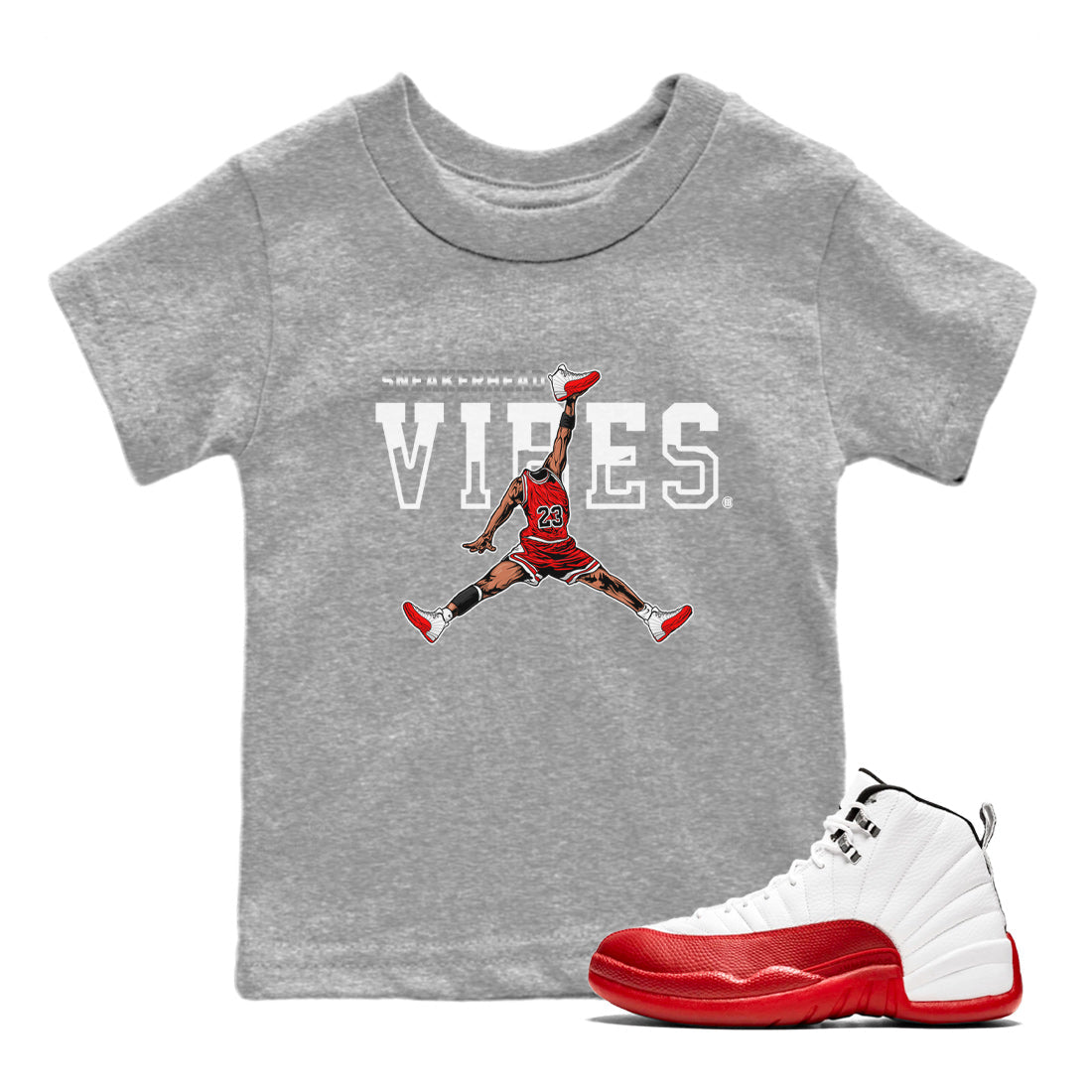 snkmatch Vibes Kids Tops - Air Jordan 12 Cherry