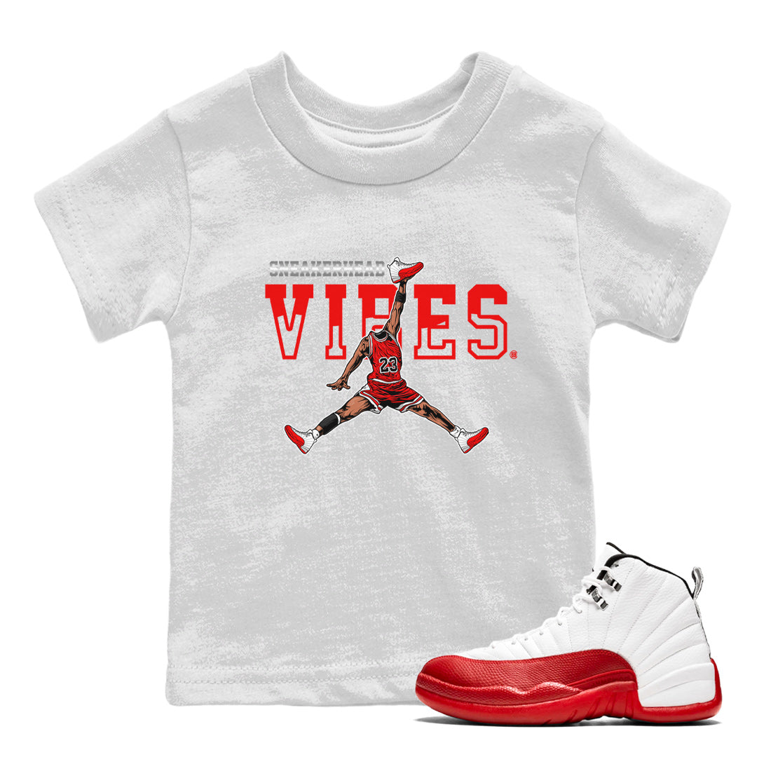 snkmatch Vibes Kids Tops - Air Jordan 12 Cherry