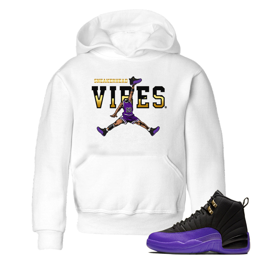 snkmatch Vibes Kids Tops - Air Jordan 12 Field Purple
