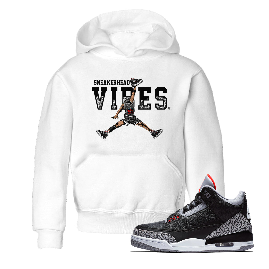 snkmatch Vibes snkmatch Tees Kids - Air Jordan 3 Black Cement