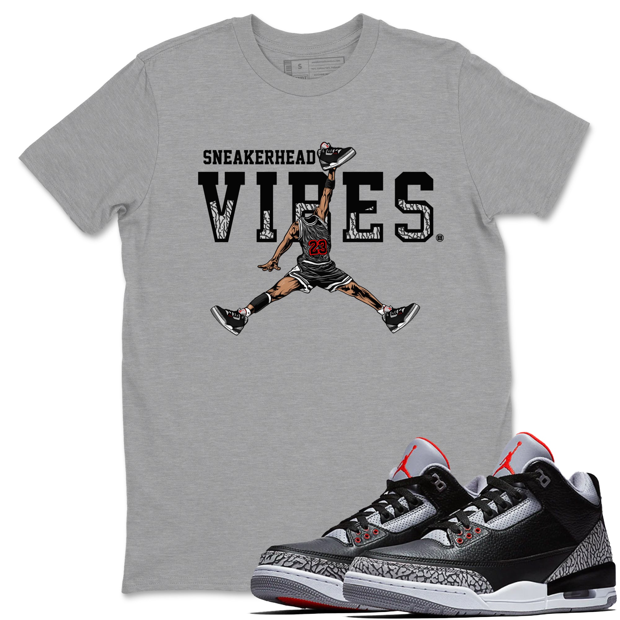 snkmatch Vibes snkmatch Tees - Air Jordan 3 Black Cement